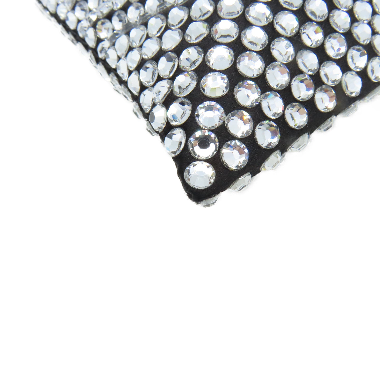 PRADA 水晶Satin Handbag with Crystals手挽肩背兩用袋黑色