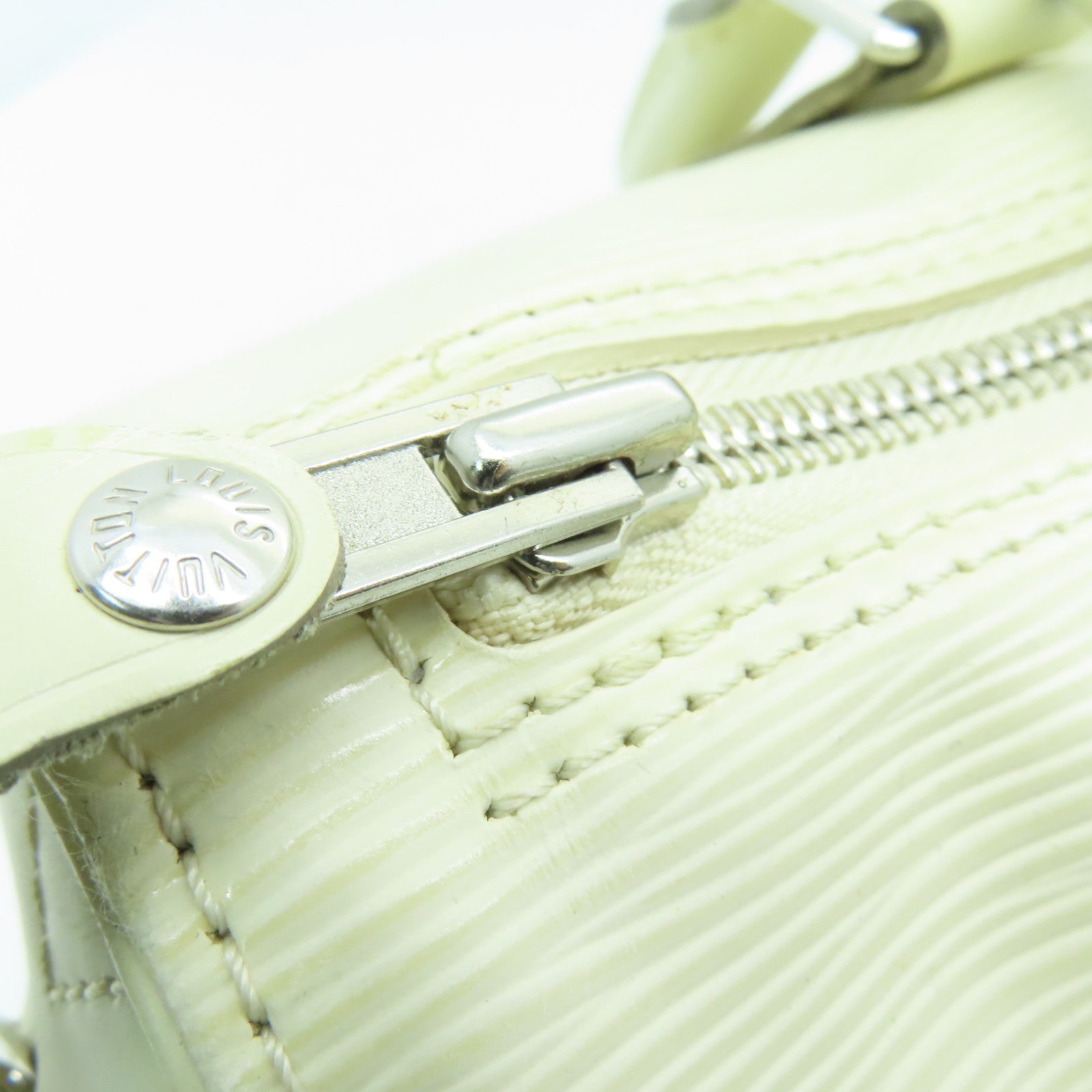 LOUIS VUITTON Epi Speedy 30銀扣手挽袋白色