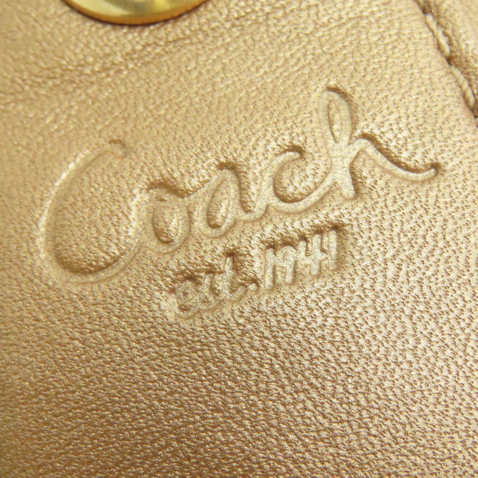 COACH 【激減優惠】牛皮皮革Shoulder Bag金扣肩背袋玫瑰金色