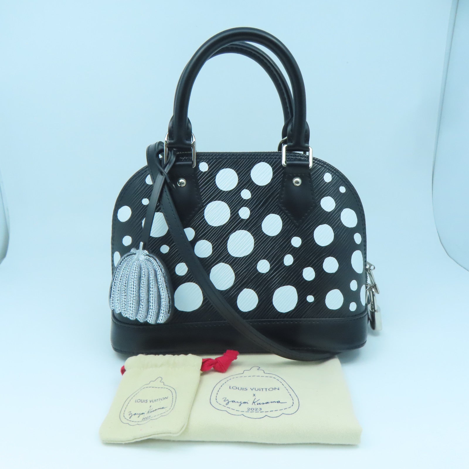 LOUIS VUITTON Epi LV x YK Alma BB银扣手挽肩背两用袋黑色