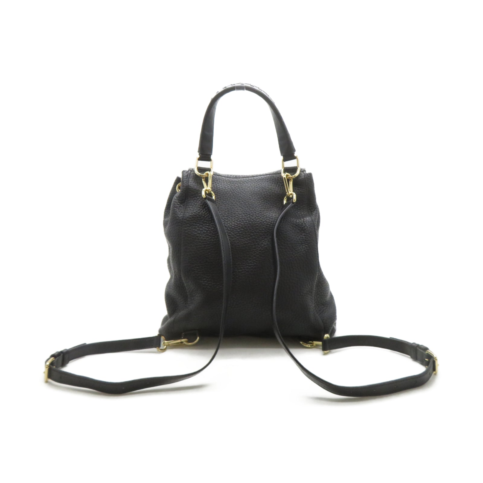 Michael Kors 牛皮皮革Backpack金扣背包黑色