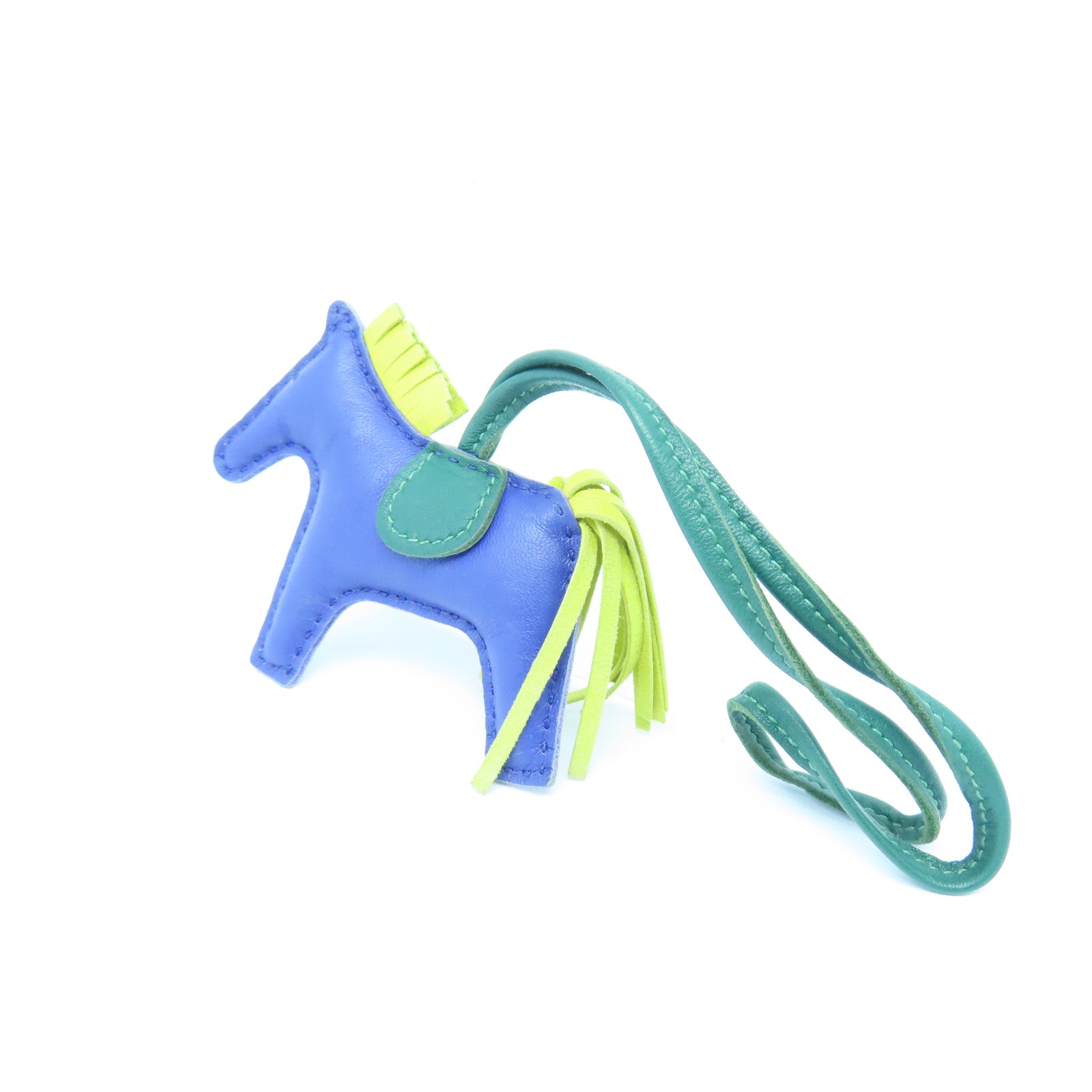HERMES Swift Leather Rodeo PM Charm Blue/Green/Yellow