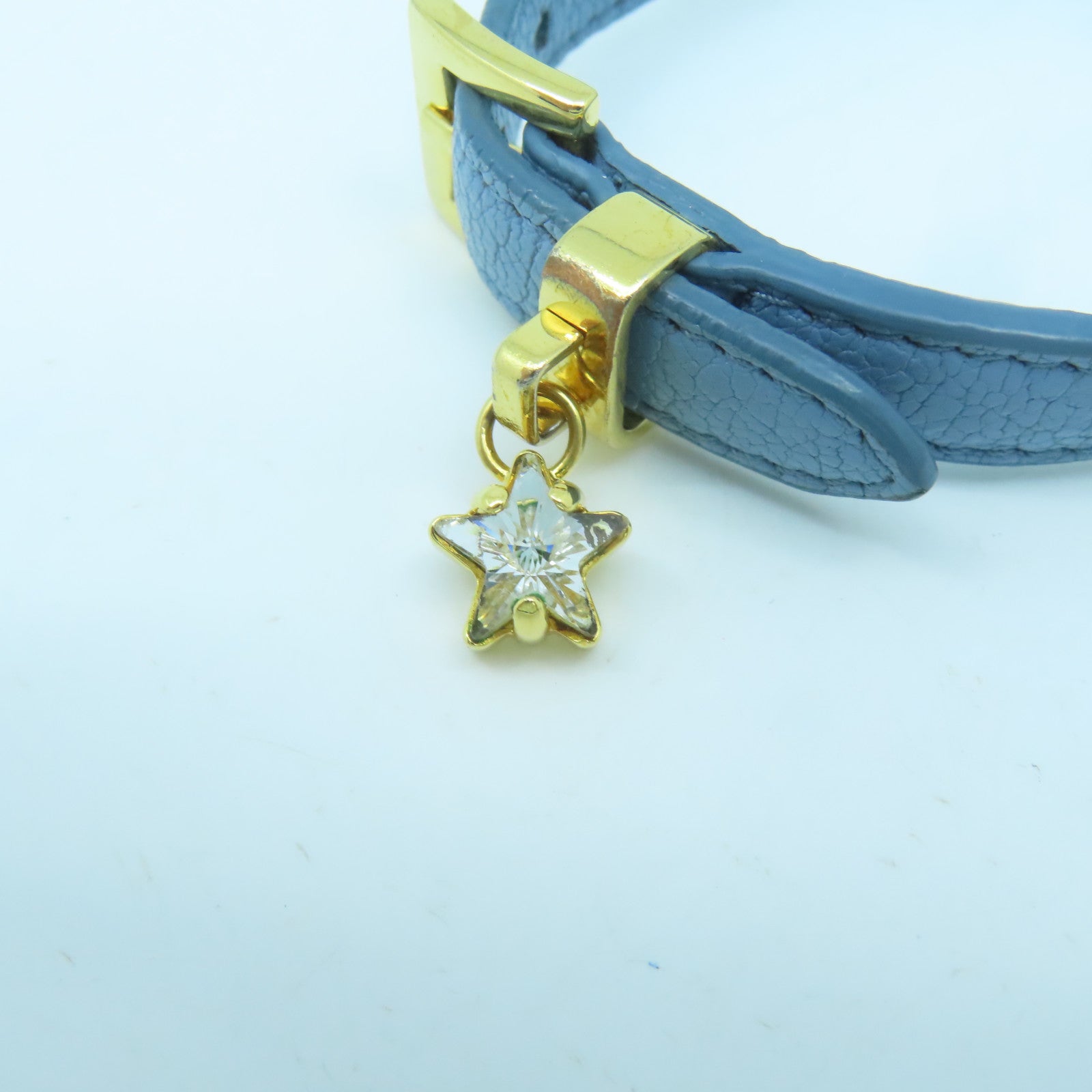 Miu Miu 【激減優惠】牛皮皮革/金屬Bracelet金扣手鐲藍色