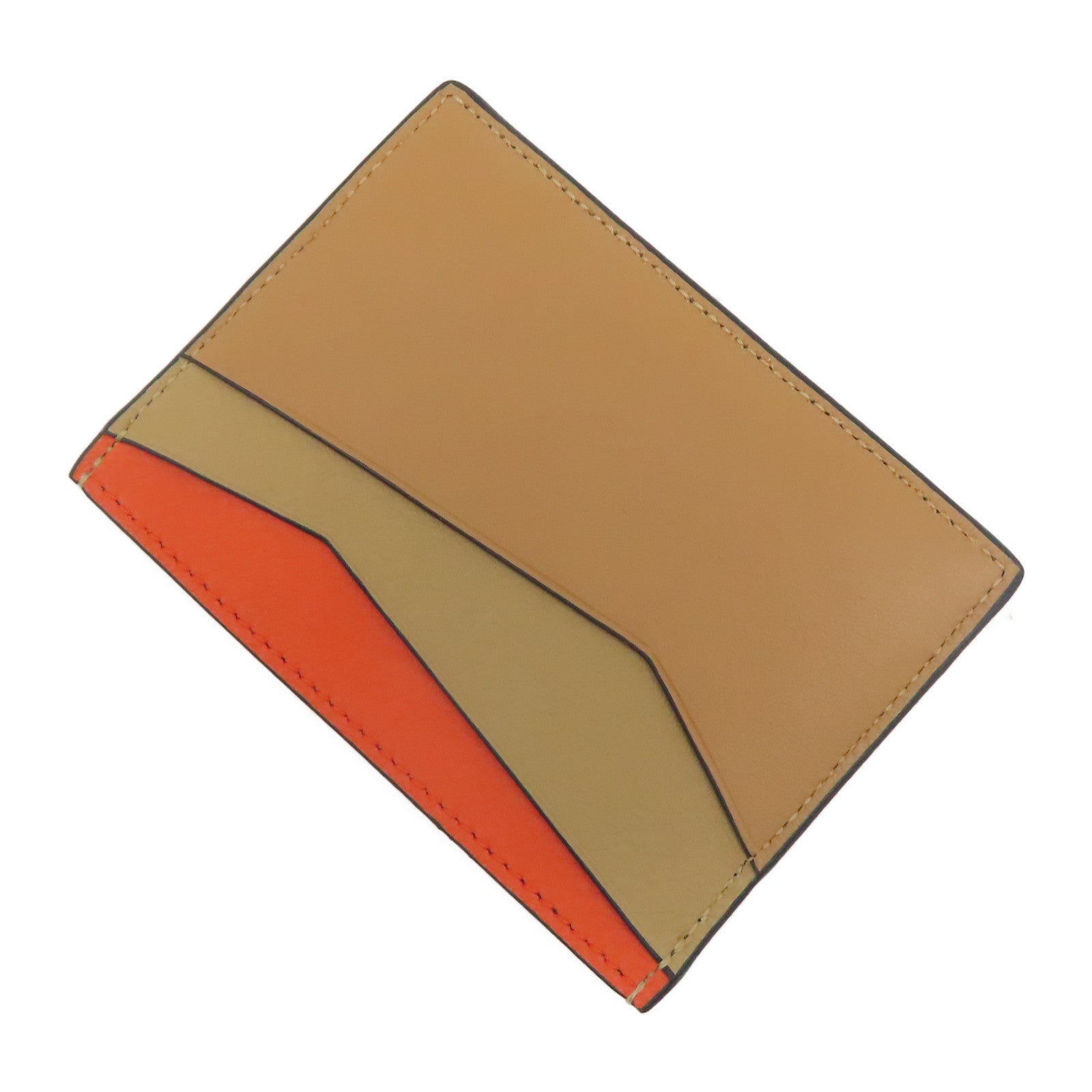 LOEWE 牛皮皮革Card Case卡片套啡色/橙色