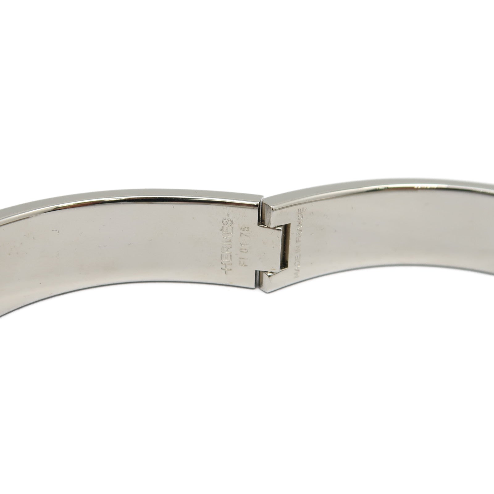 HERMES 金屬Clic H銀扣手鐲橙色