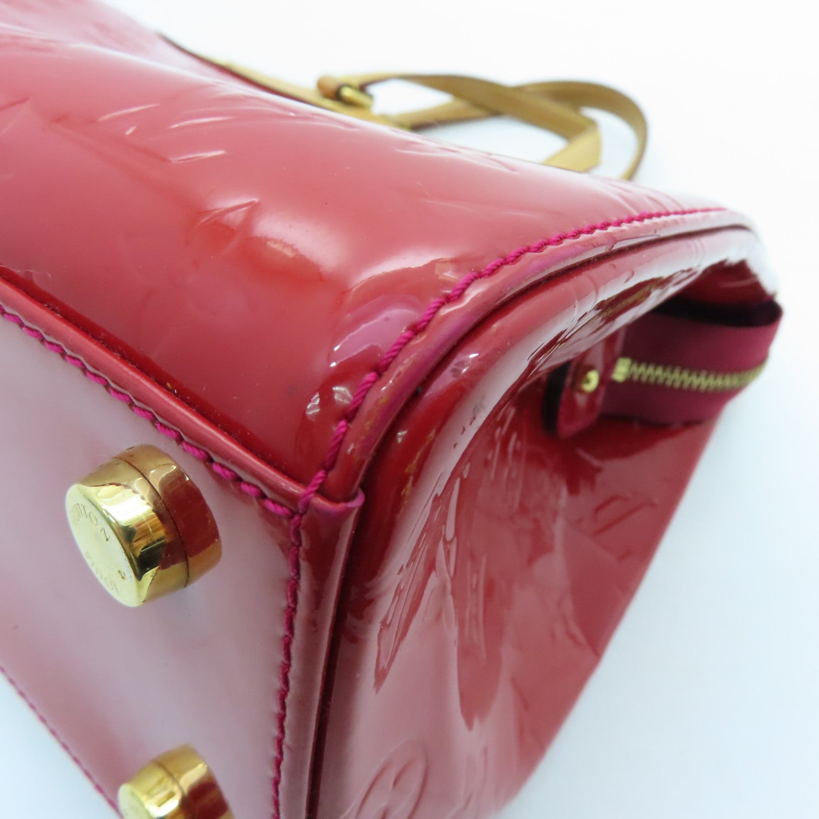 LOUIS VUITTON Vernis Brea MM金扣手挽肩背兩用袋紅色
