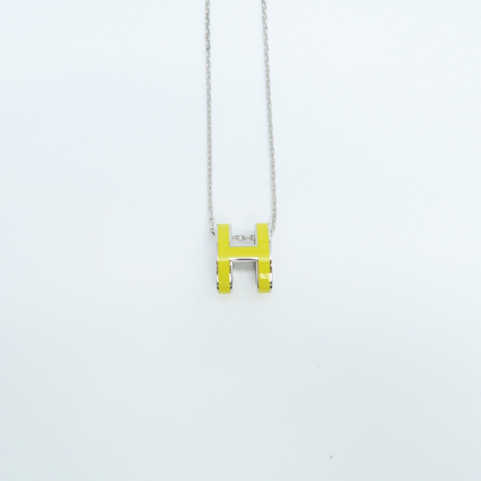 HERMES Metal Pop H Necklace Yellow