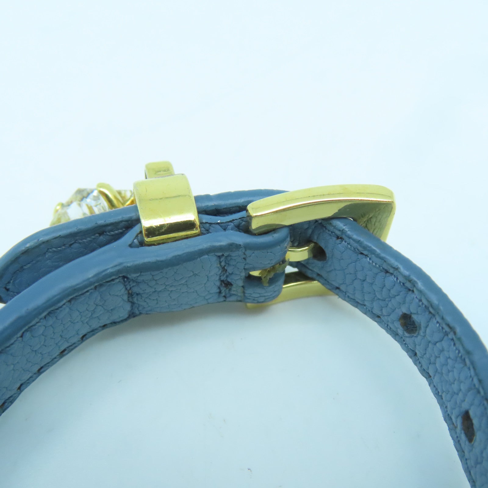 Miu Miu 【激減優惠】牛皮皮革/金屬Bracelet金扣手鐲藍色