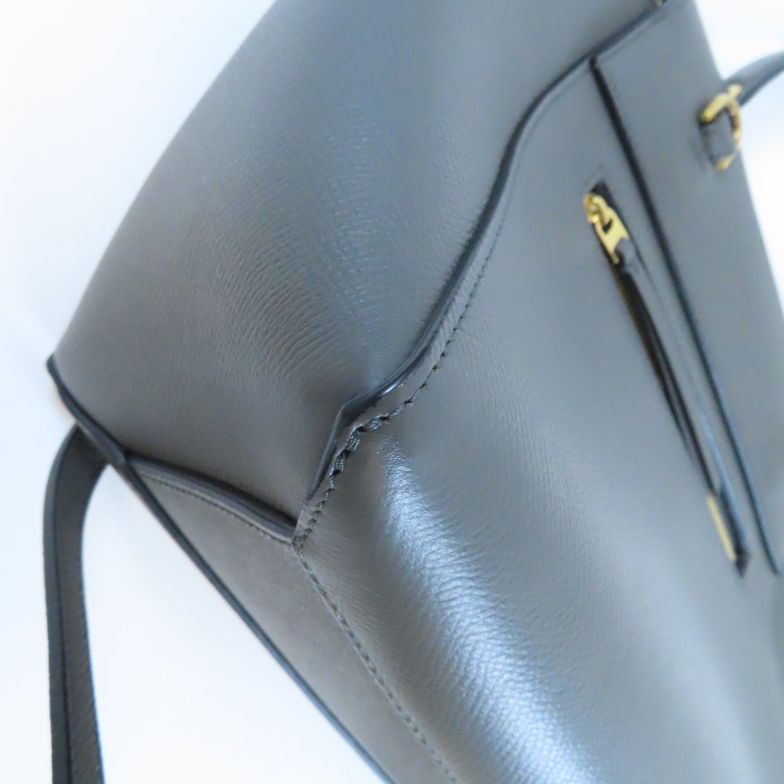 CELINE 牛皮皮革Belt金扣手挽肩背兩用袋灰色