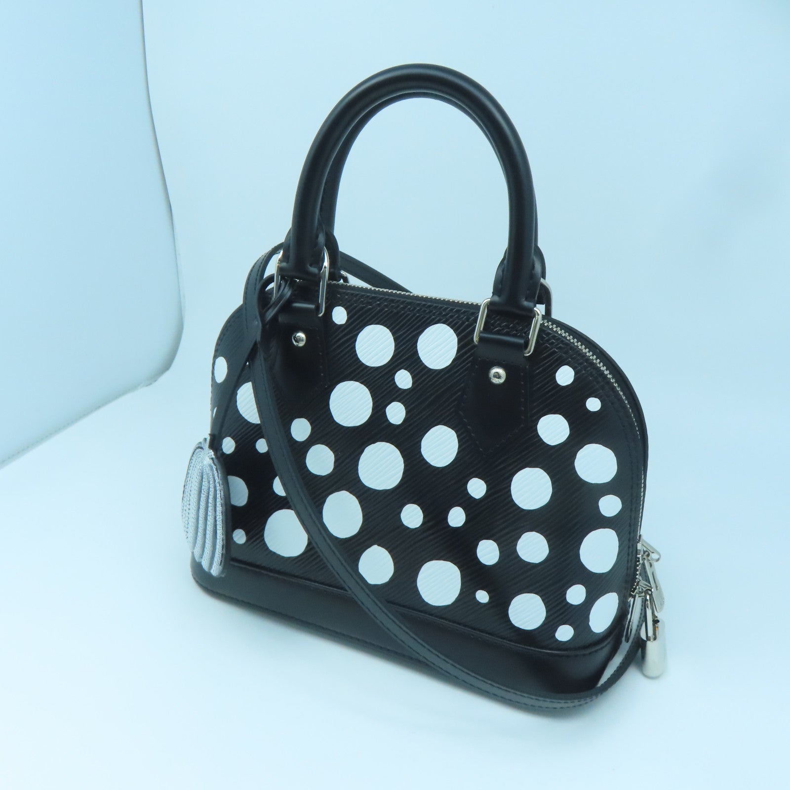 LOUIS VUITTON Epi LV x YK Alma BB银扣手挽肩背两用袋黑色