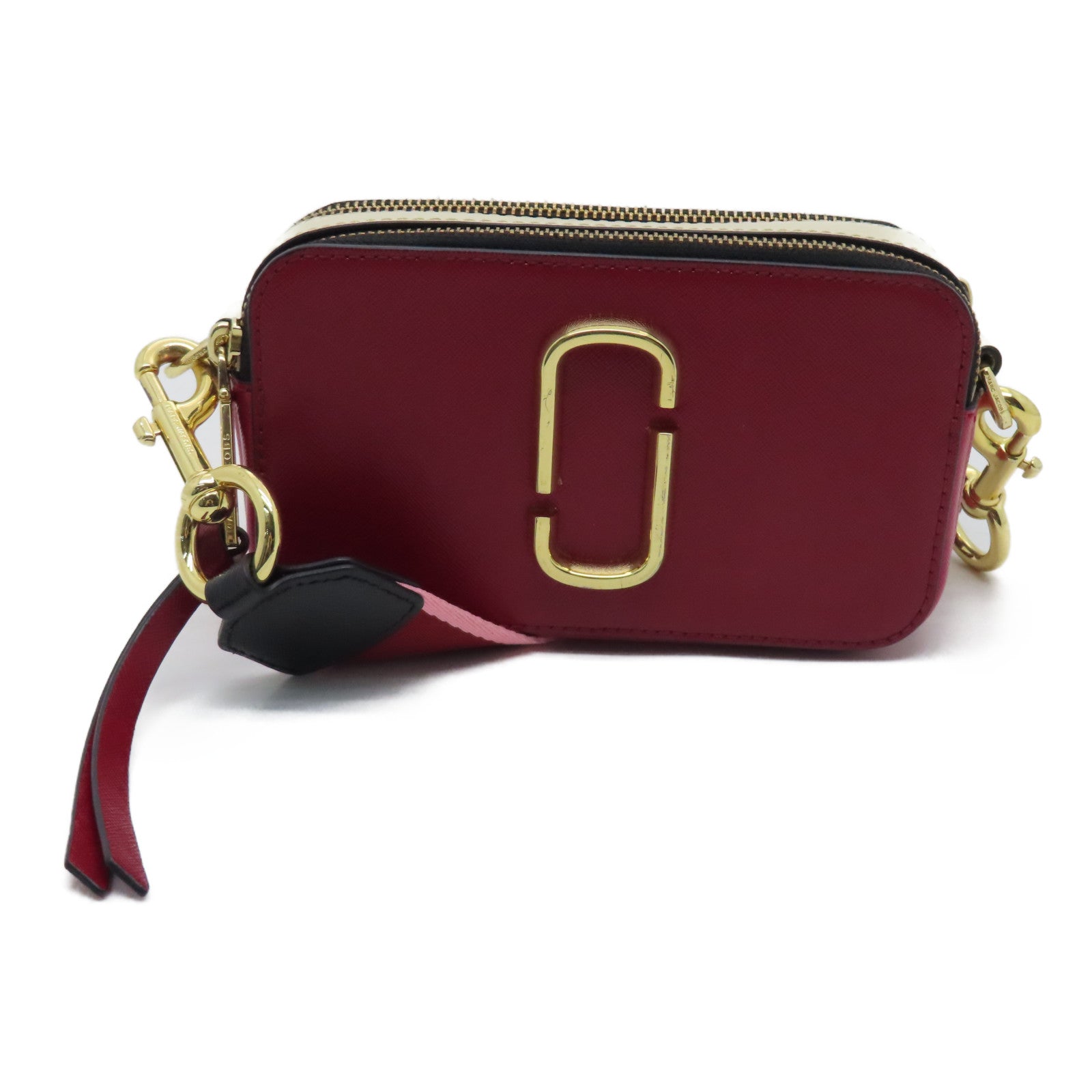 MARC JACOBS 牛皮皮革Carmera Bag金扣肩背袋紅色
