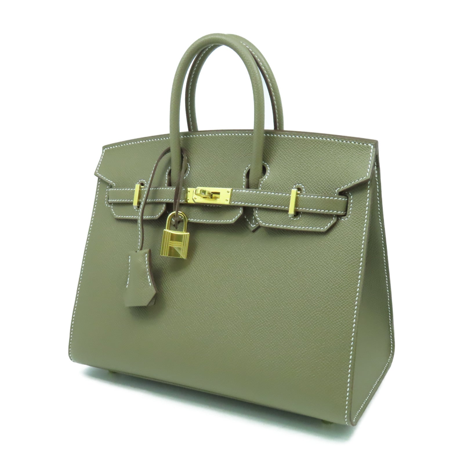 HERMES Epsom皮革Birkin 25金扣手挽袋Etoupe大象灰色