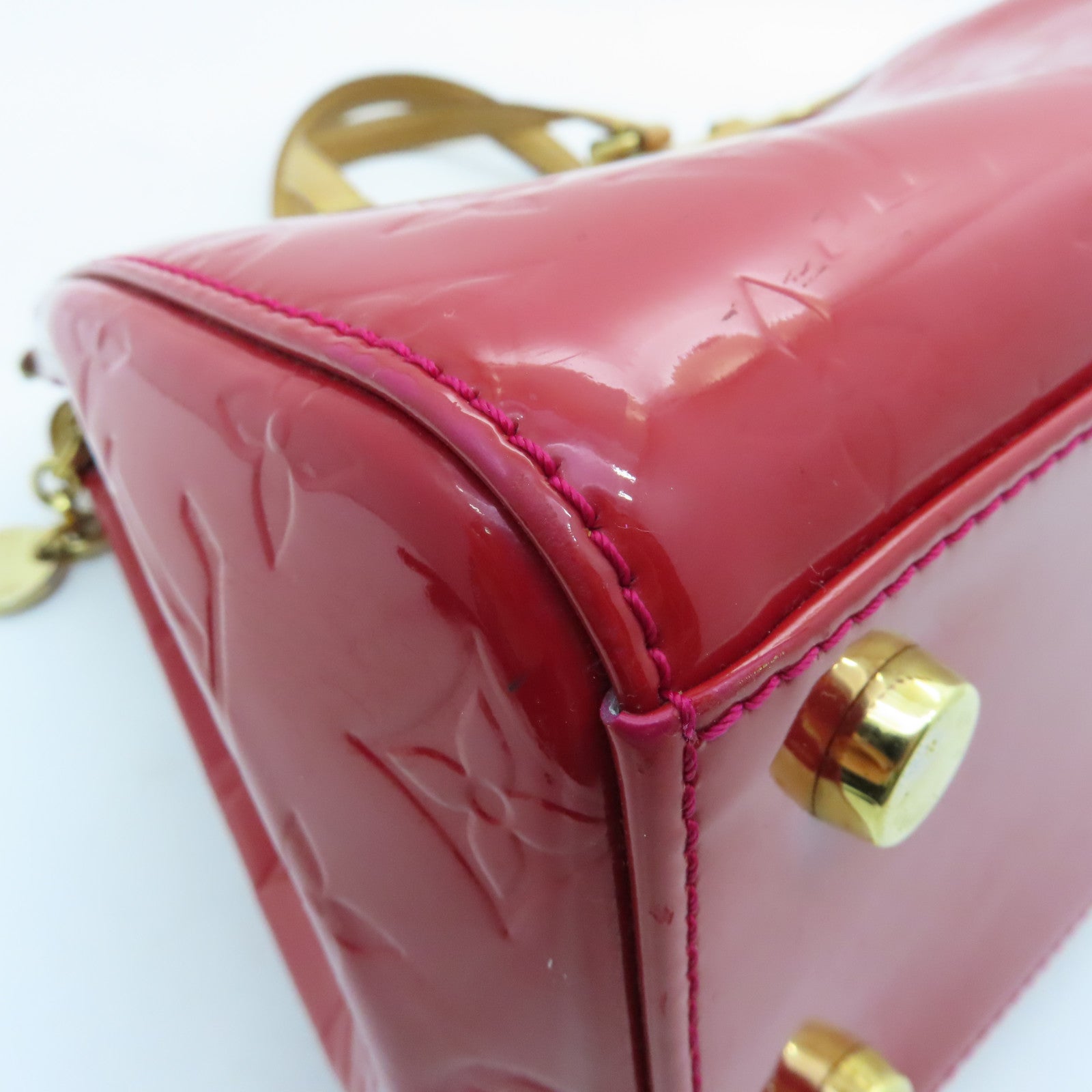 LOUIS VUITTON Vernis Brea MM金扣手挽肩背兩用袋紅色