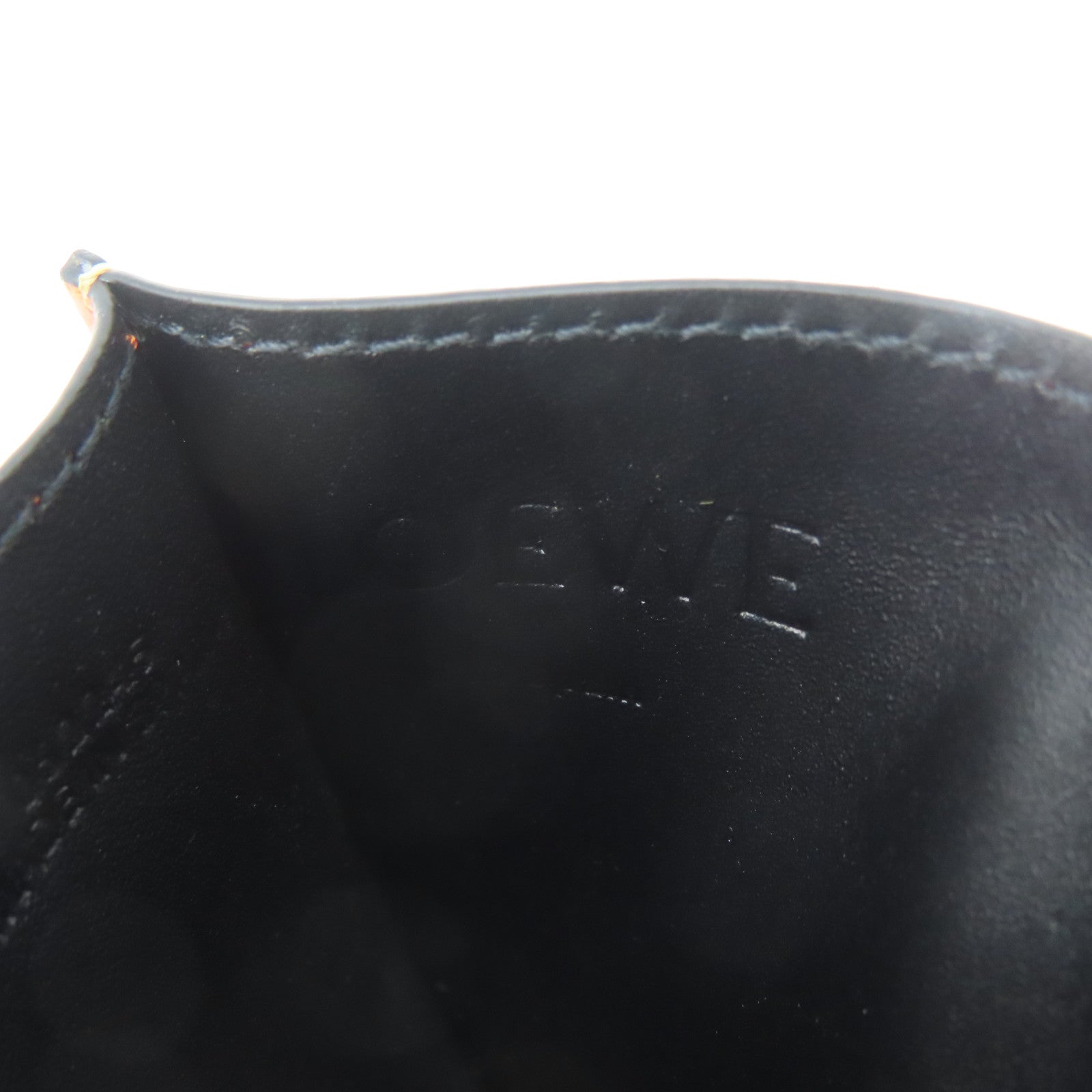 LOEWE 牛皮皮革Card Case卡片套啡色/橙色