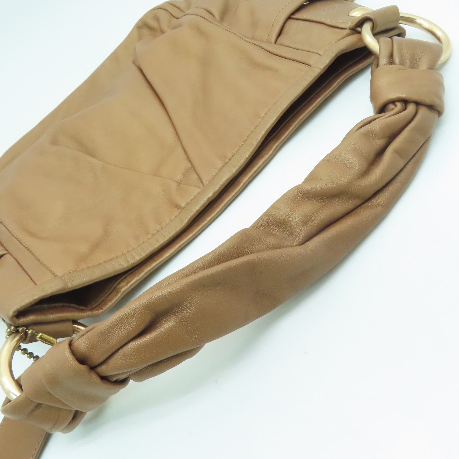 COACH 【激減優惠】牛皮皮革Shoulder Bag金扣肩背袋玫瑰金色