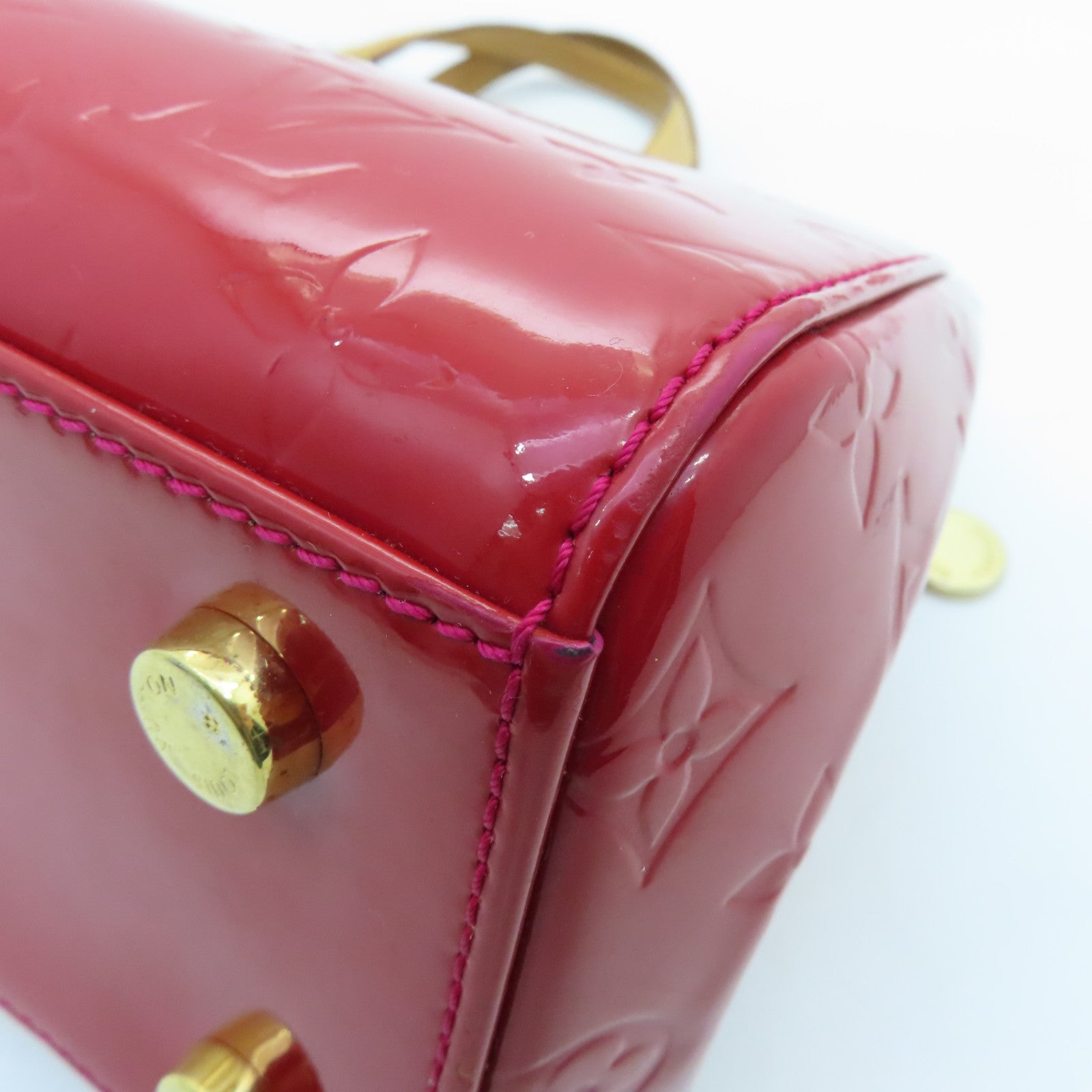 LOUIS VUITTON Vernis Brea MM金扣手挽肩背兩用袋紅色