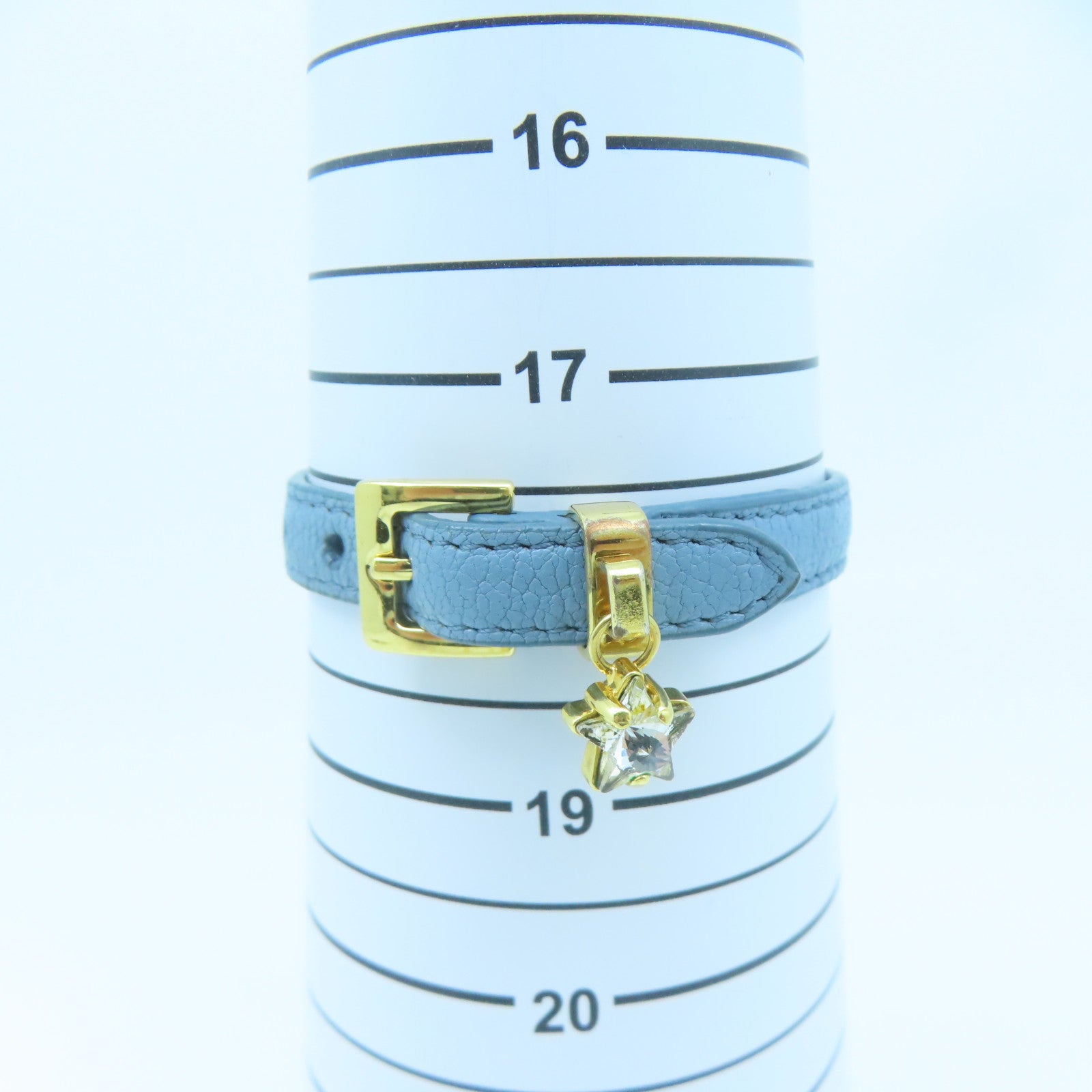 Miu Miu 【激減優惠】牛皮皮革/金屬Bracelet金扣手鐲藍色