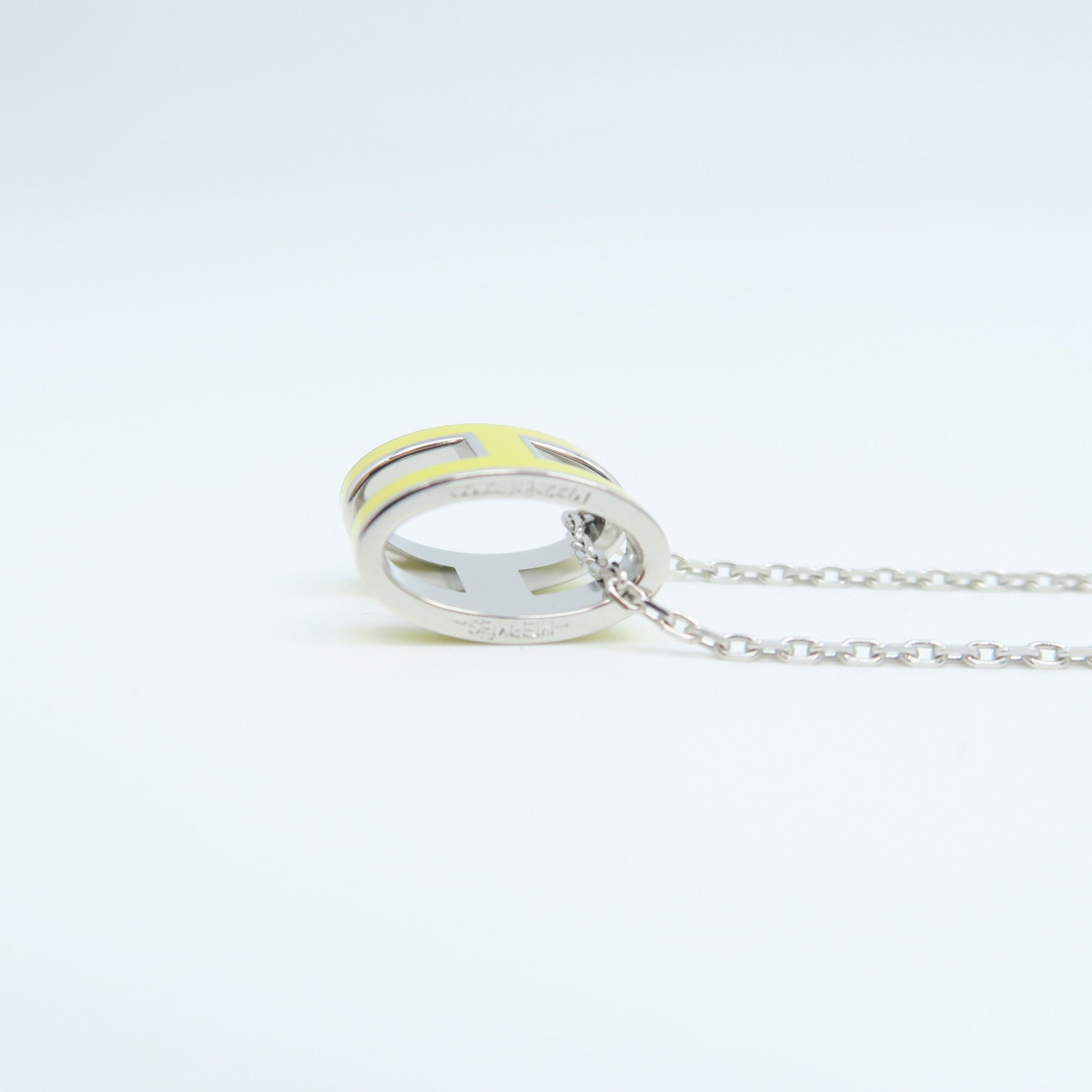 HERMES Metal Pop H Necklace Yellow