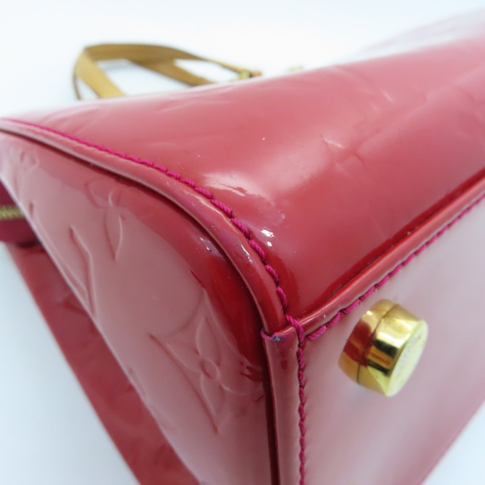 LOUIS VUITTON Vernis Brea MM金扣手挽肩背兩用袋紅色