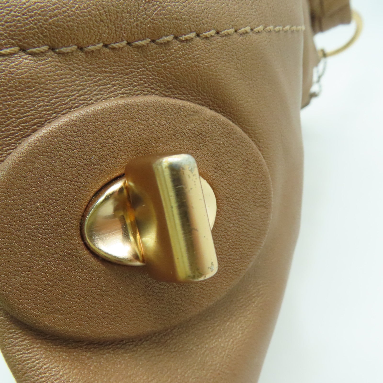 COACH 【激減優惠】牛皮皮革Shoulder Bag金扣肩背袋玫瑰金色