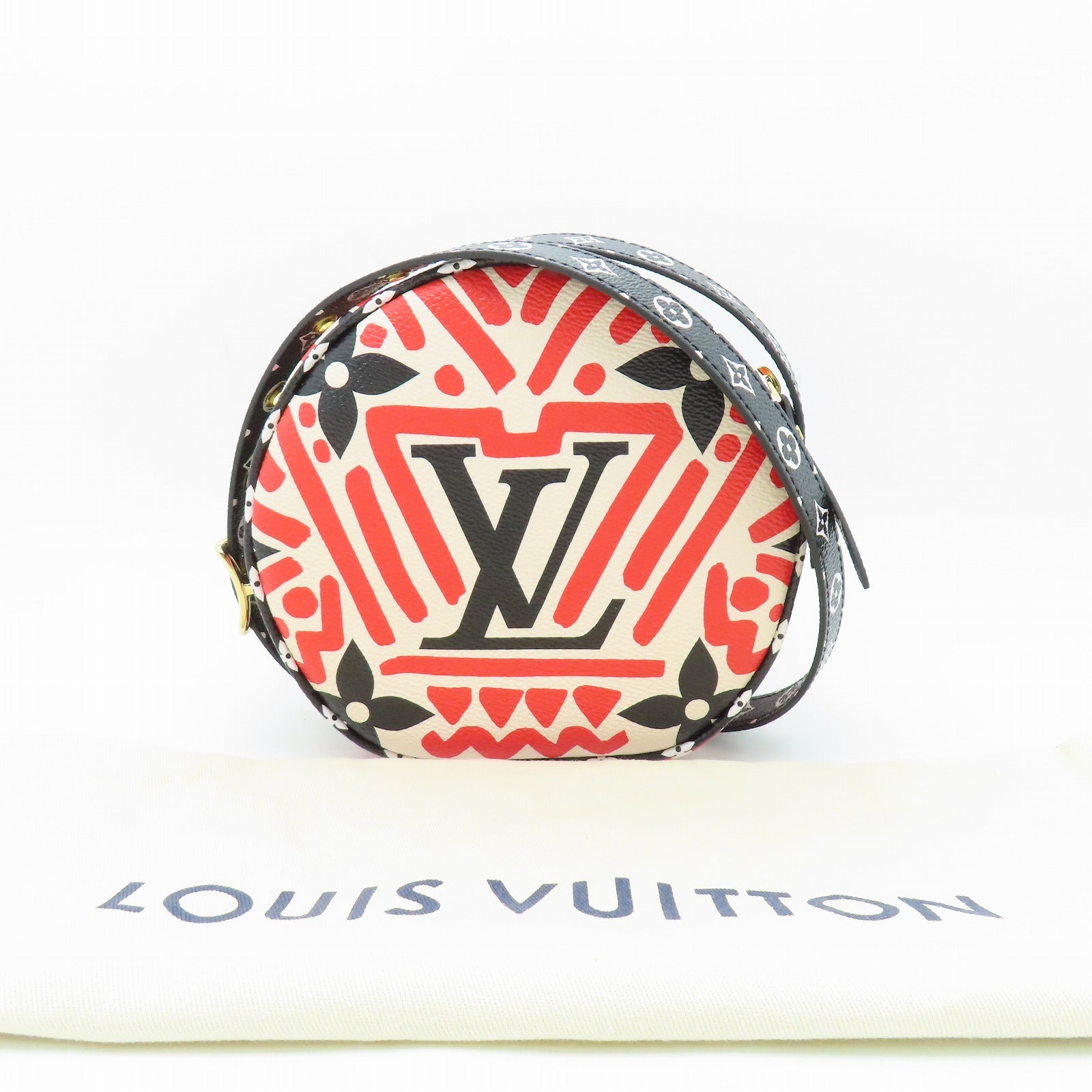 LOUIS VUITTON Clafoutis Giant Boite Chapeau金扣肩背袋紅色/黑色/白色
