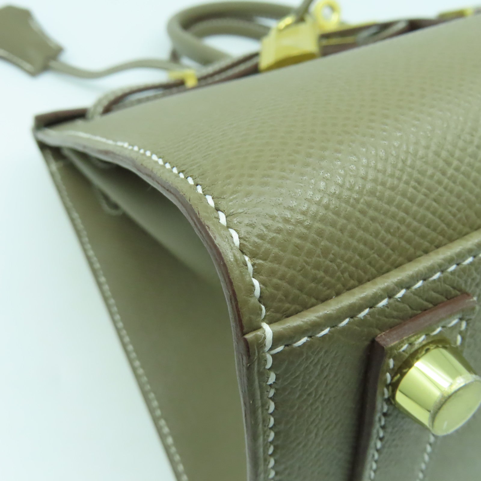 HERMES Epsom皮革Birkin 25金扣手挽袋Etoupe大象灰色