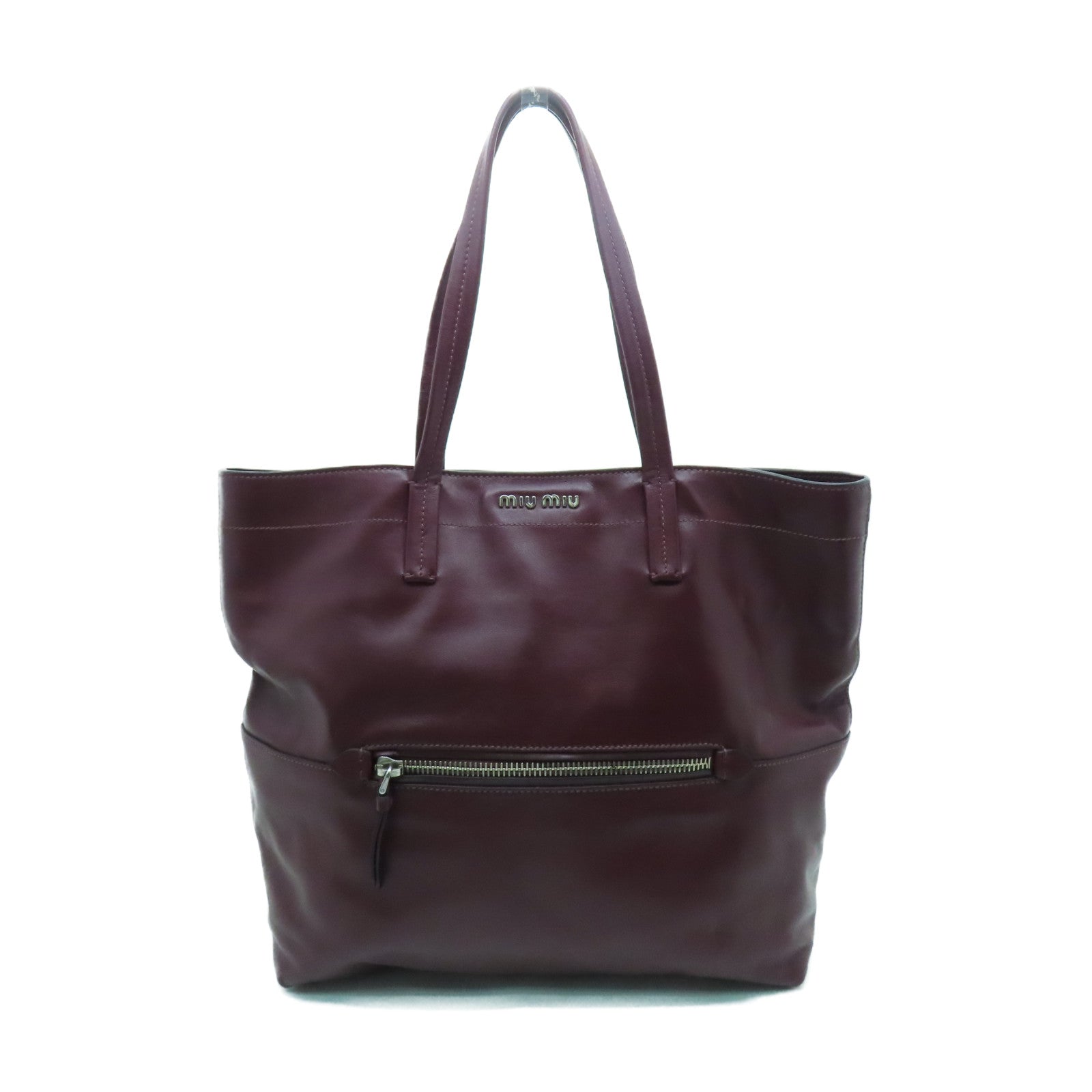 Miu Miu cowhide leather Shoulder Bag silver buckle shoulder bag red