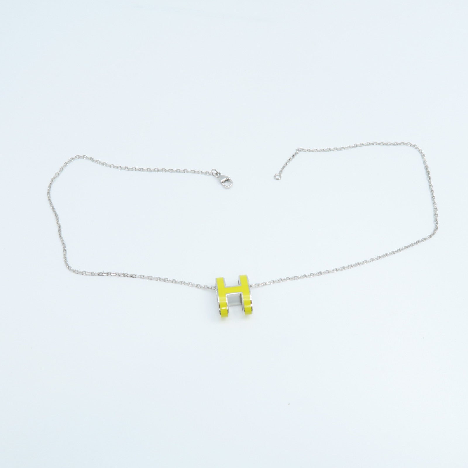 HERMES Metal Pop H Necklace Yellow