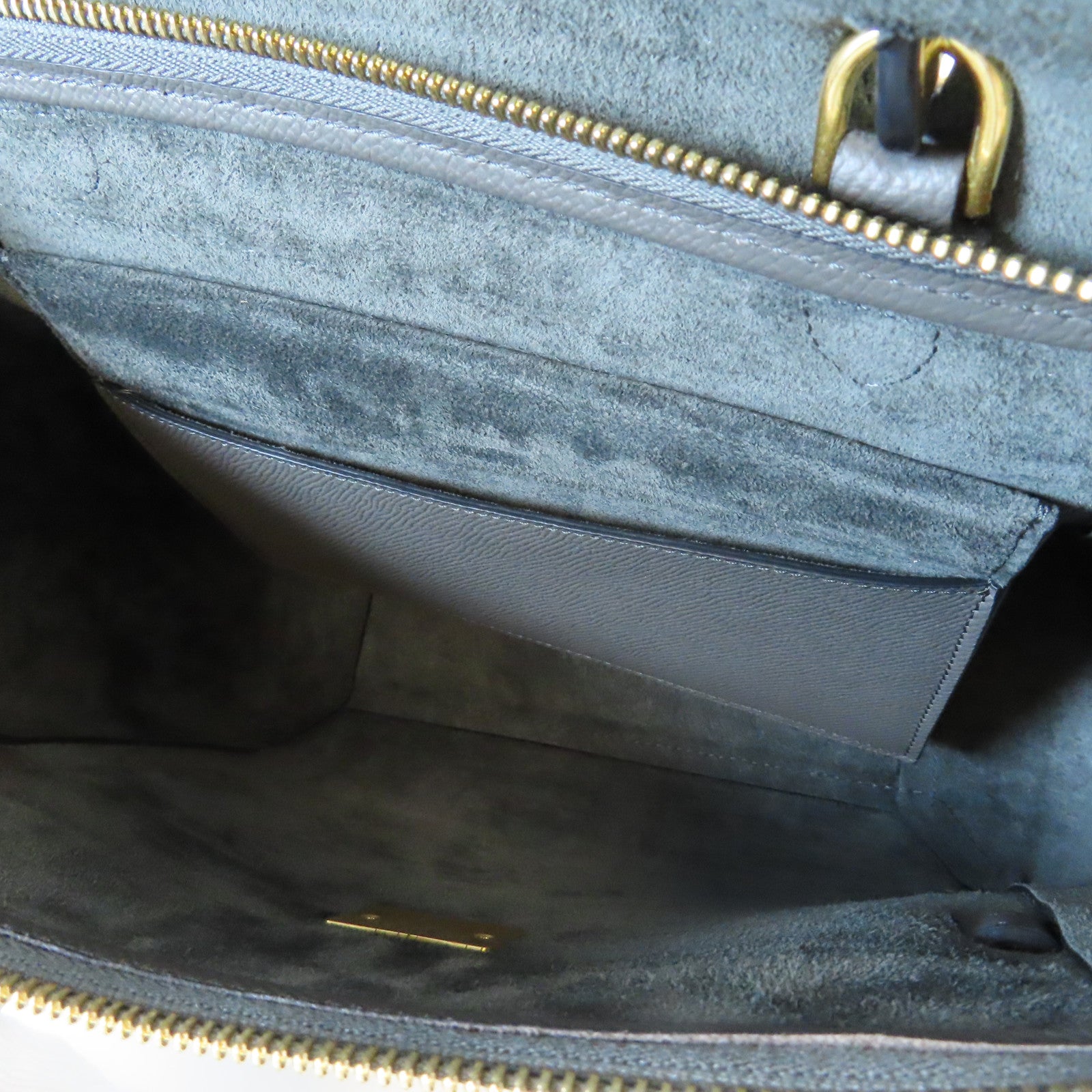 CELINE 牛皮皮革Belt金扣手挽肩背兩用袋灰色