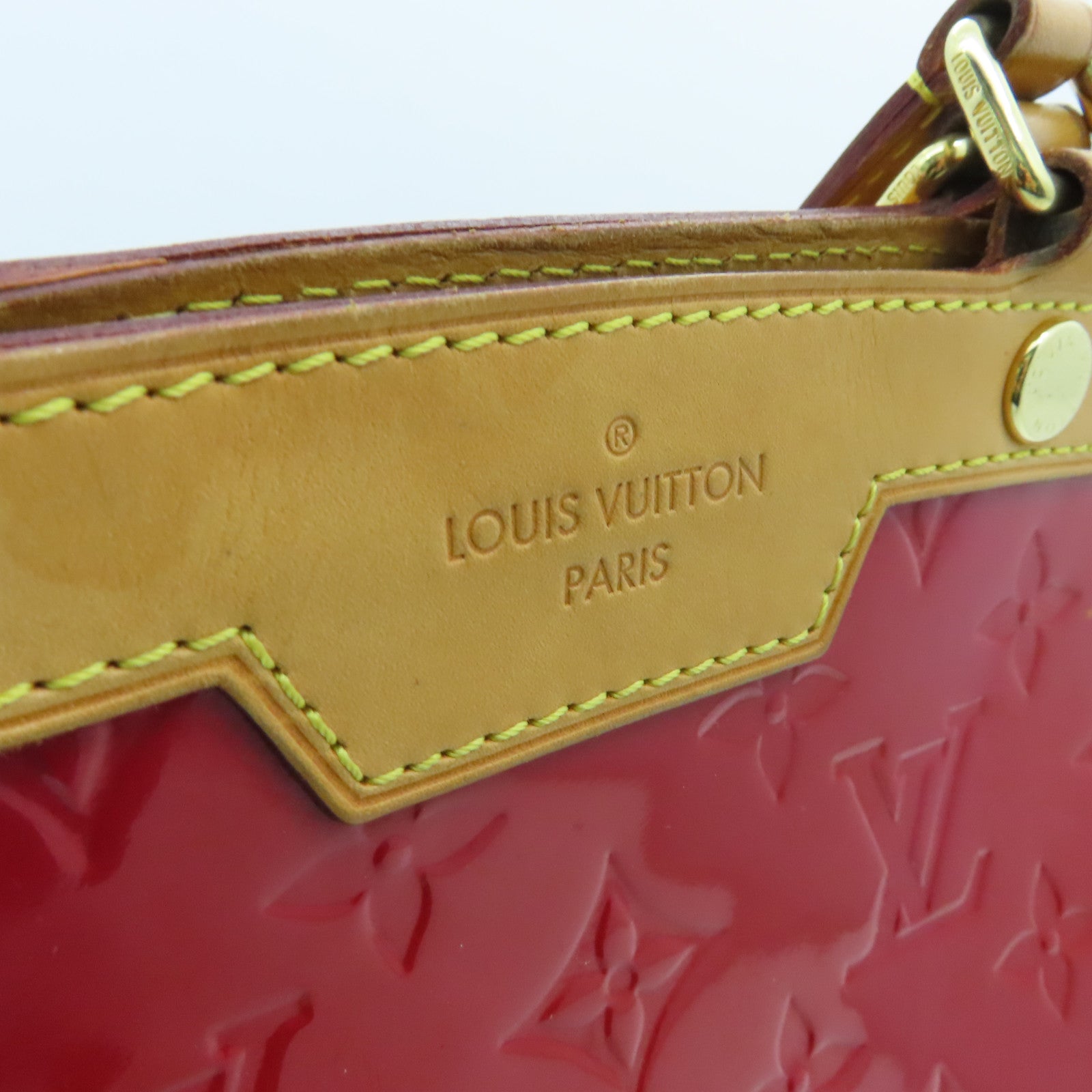 LOUIS VUITTON Vernis Brea MM金扣手挽肩背兩用袋紅色