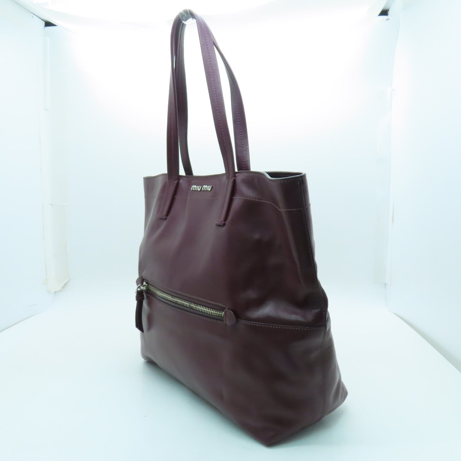 Miu Miu cowhide leather Shoulder Bag silver buckle shoulder bag red