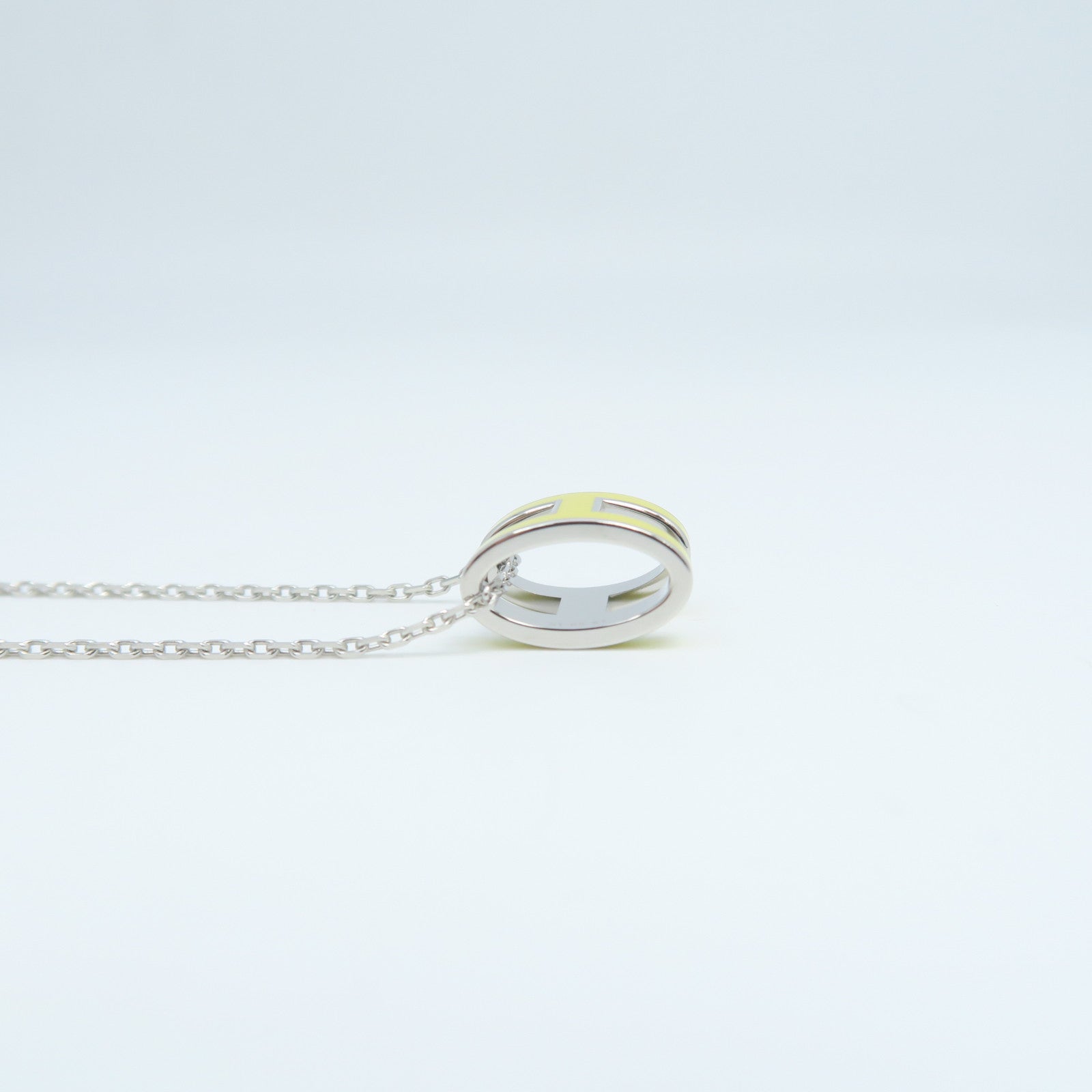 HERMES Metal Pop H Necklace Yellow