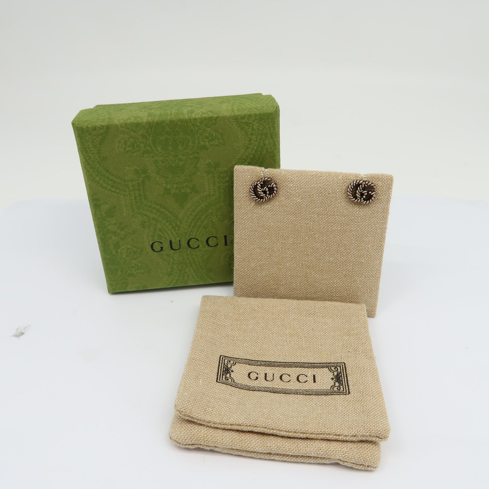 GUCCI 925純銀Double G Earrings耳環銀色