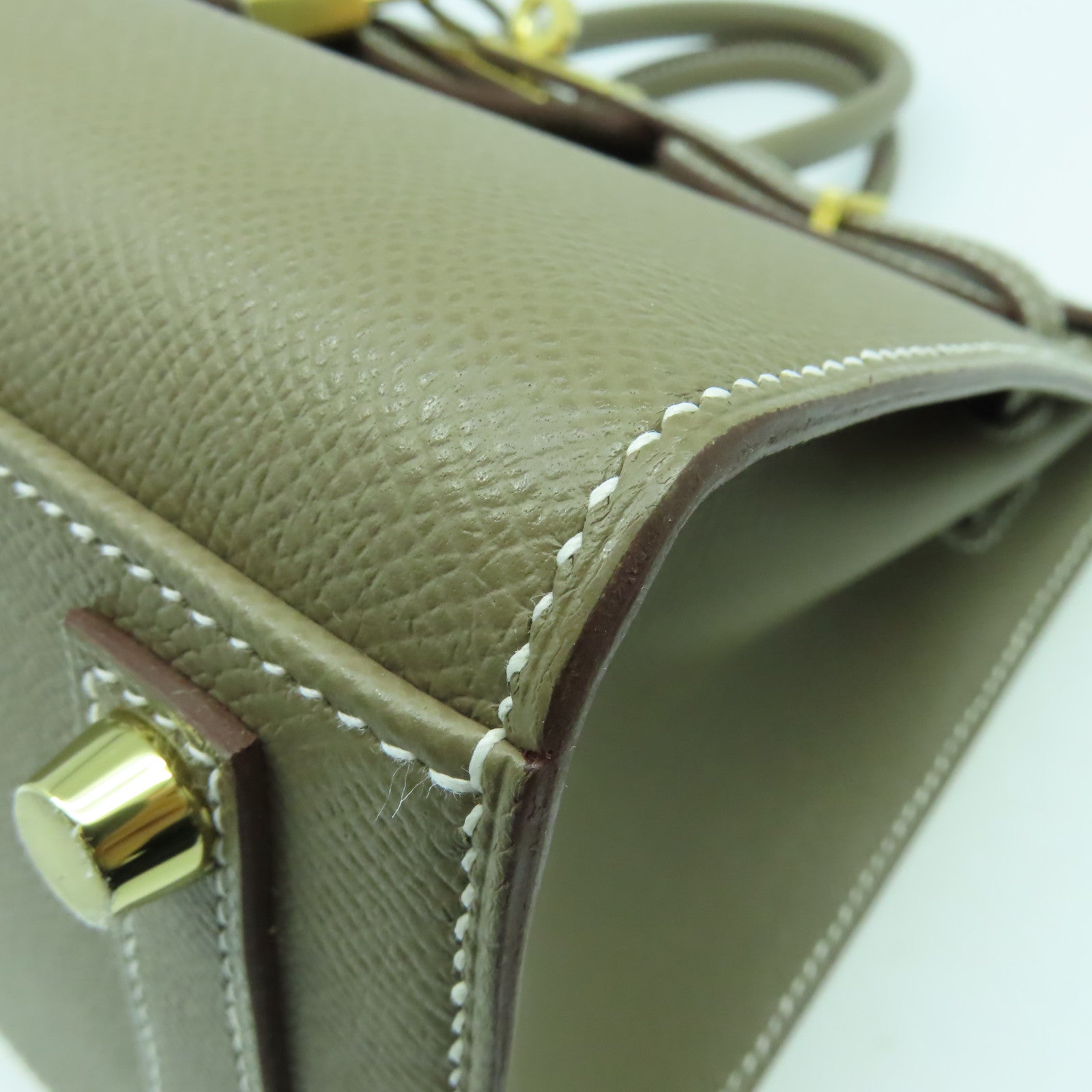 HERMES Epsom皮革Birkin 25金扣手挽袋Etoupe大象灰色