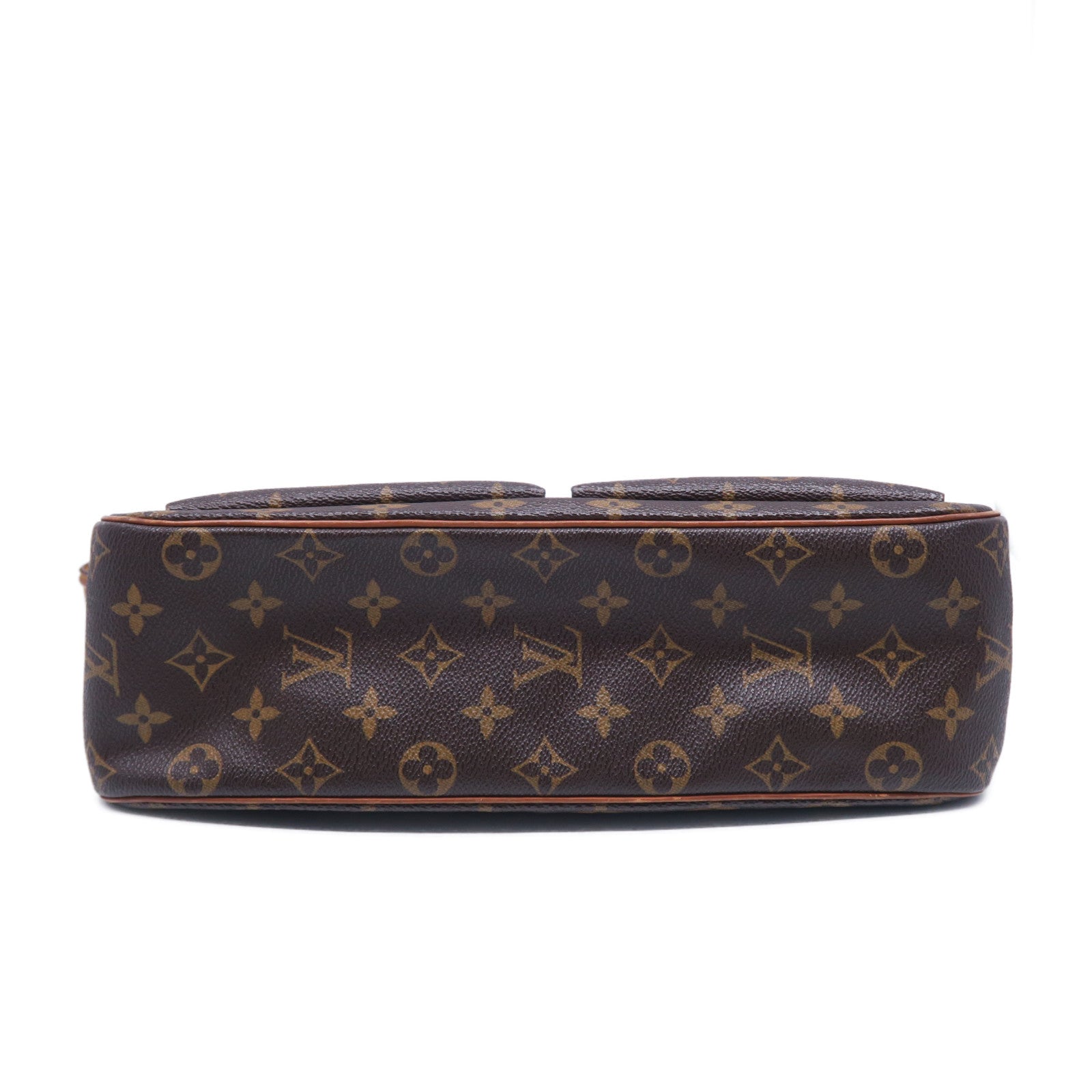 LOUIS VUITTON 塗層帆布Viva Cite GM金扣肩背袋啡色