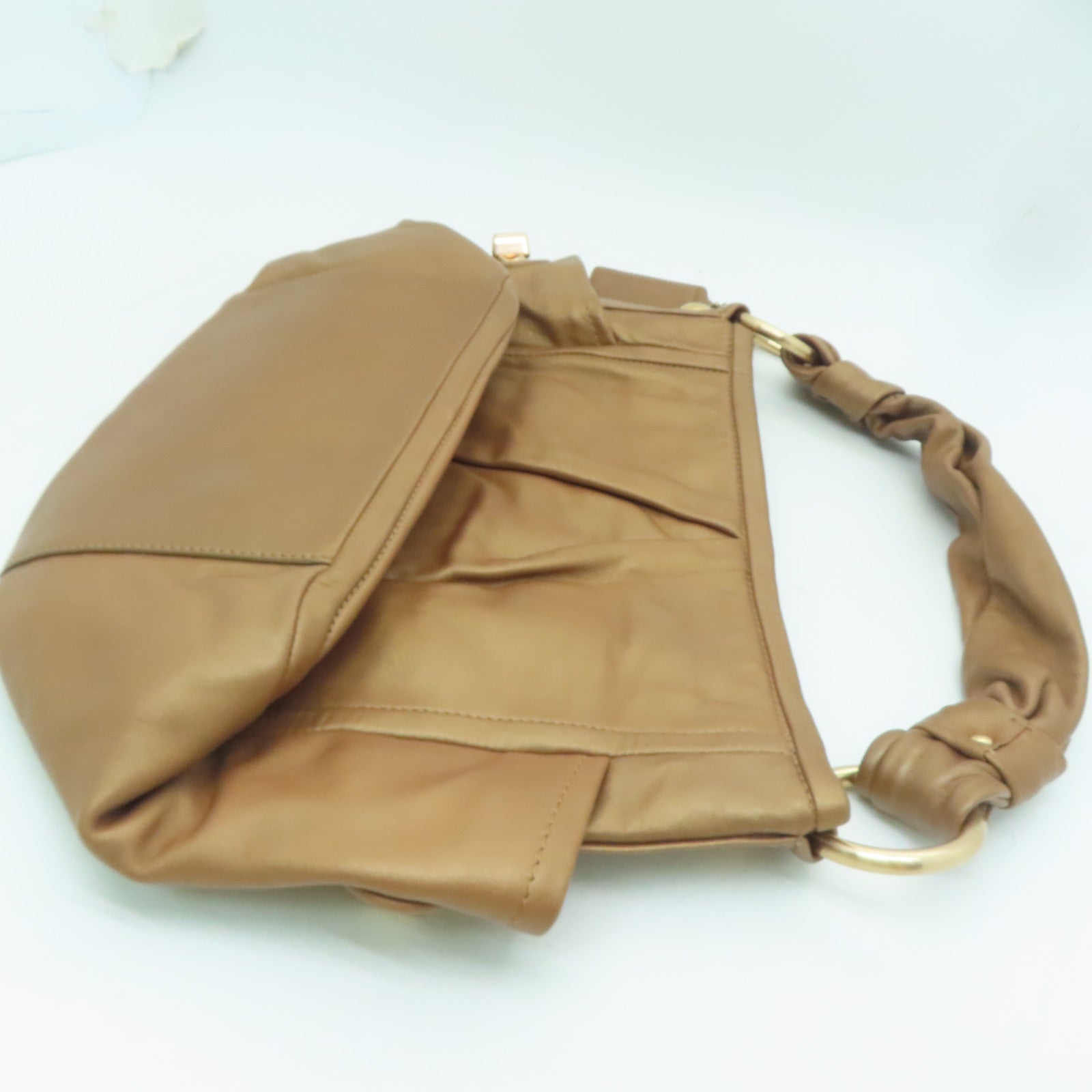 COACH 【激減優惠】牛皮皮革Shoulder Bag金扣肩背袋玫瑰金色