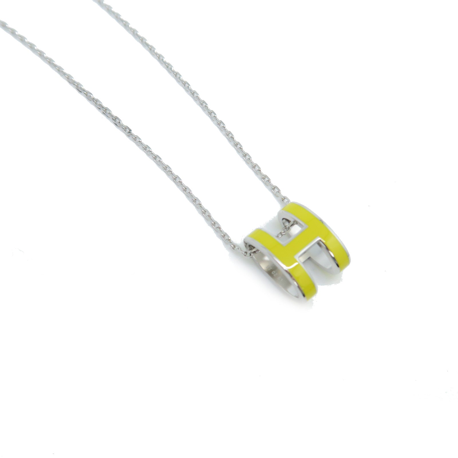 HERMES Metal Pop H Necklace Yellow