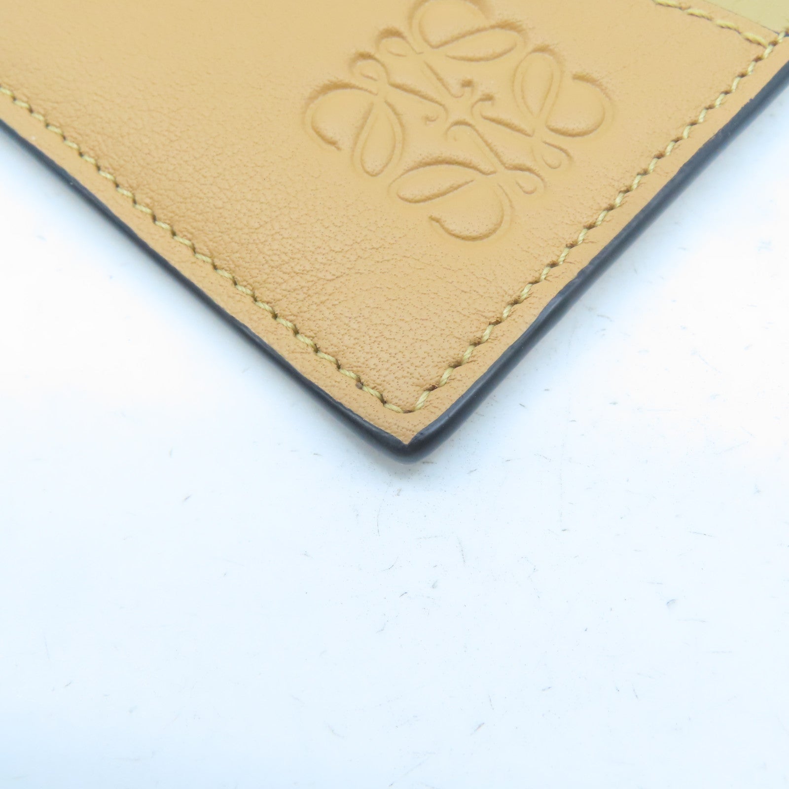 LOEWE 牛皮皮革Card Case卡片套啡色/橙色