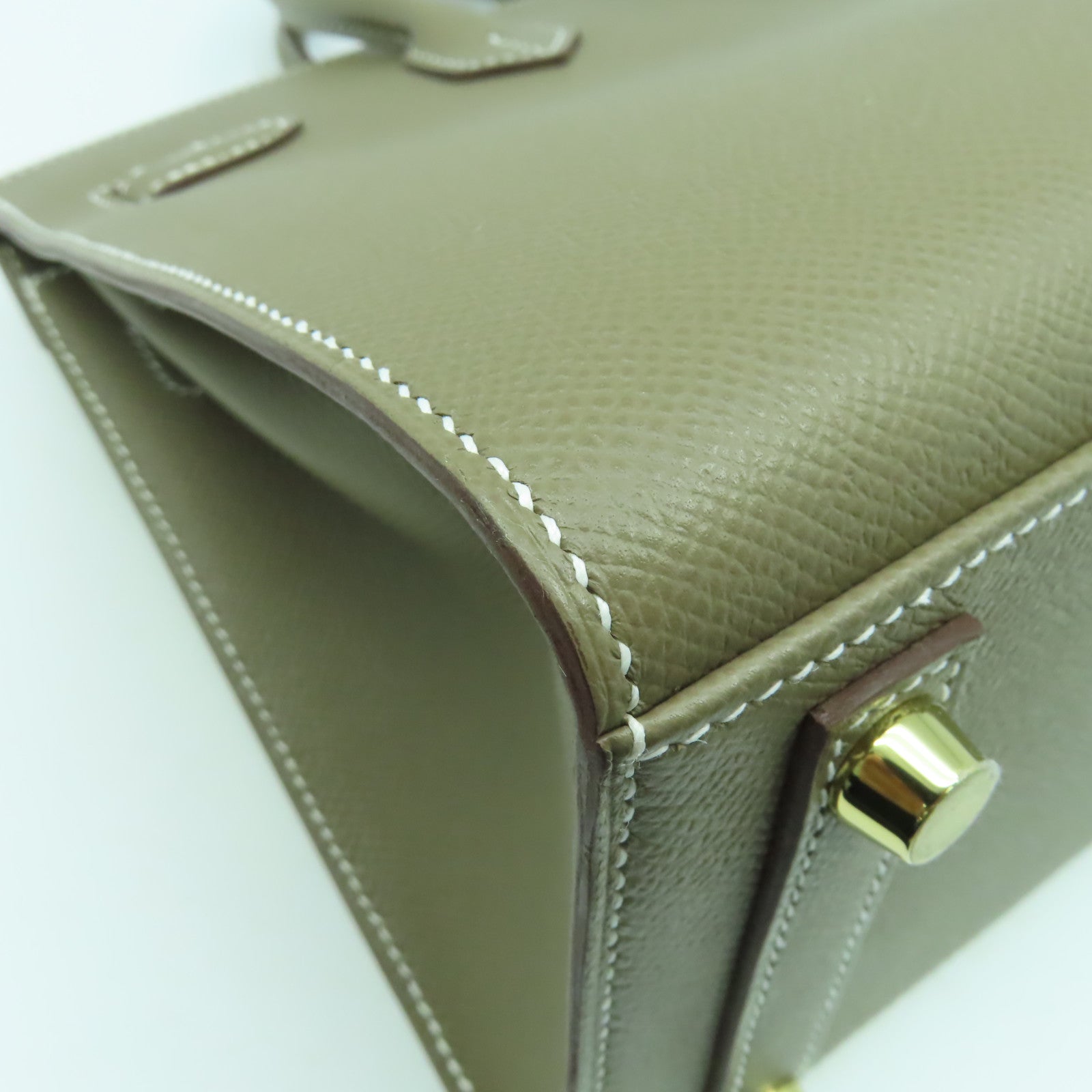 HERMES Epsom皮革Birkin 25金扣手挽袋Etoupe大象灰色