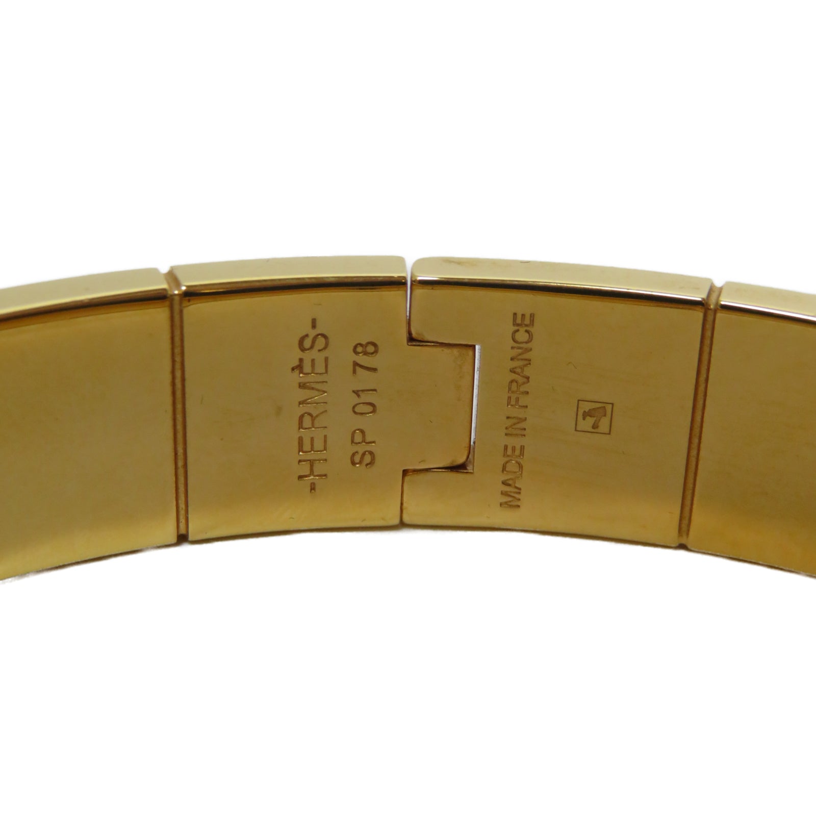 HERMES 金屬Charniere Bracelet金扣手鐲白色/紅色/粉紅色