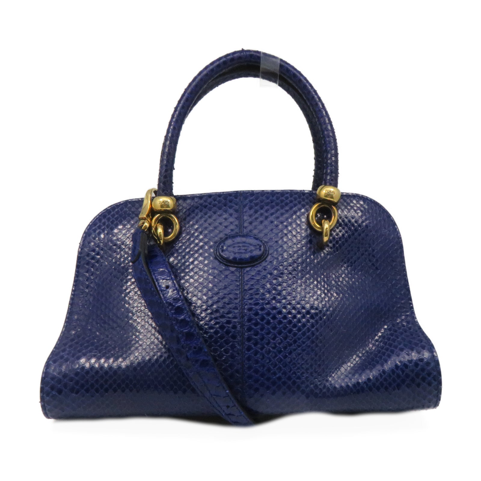 TOD’S 蛇皮皮革2Way Shoulder Bag手挽肩背兩用袋藍色
