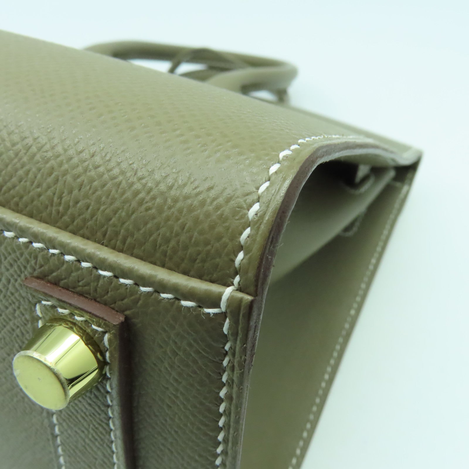 HERMES Epsom皮革Birkin 25金扣手挽袋Etoupe大象灰色