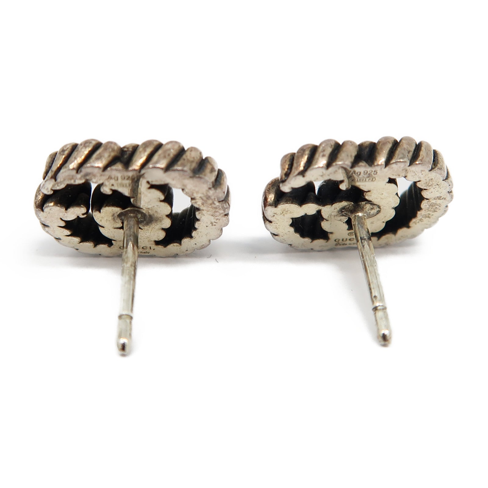 GUCCI 925純銀Double G Earrings耳環銀色