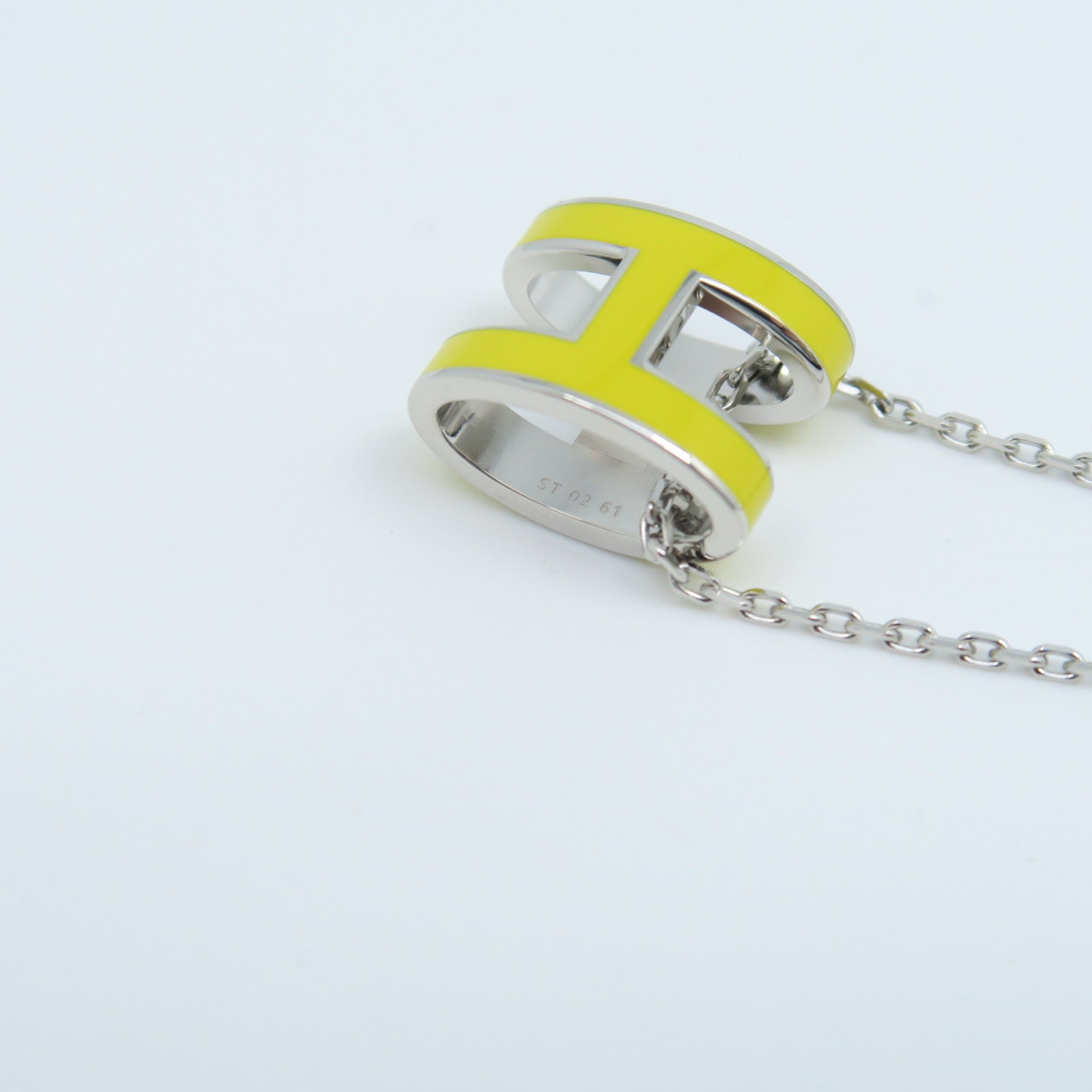 HERMES Metal Pop H Necklace Yellow