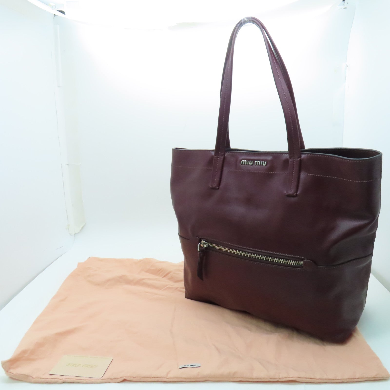 Miu Miu cowhide leather Shoulder Bag silver buckle shoulder bag red