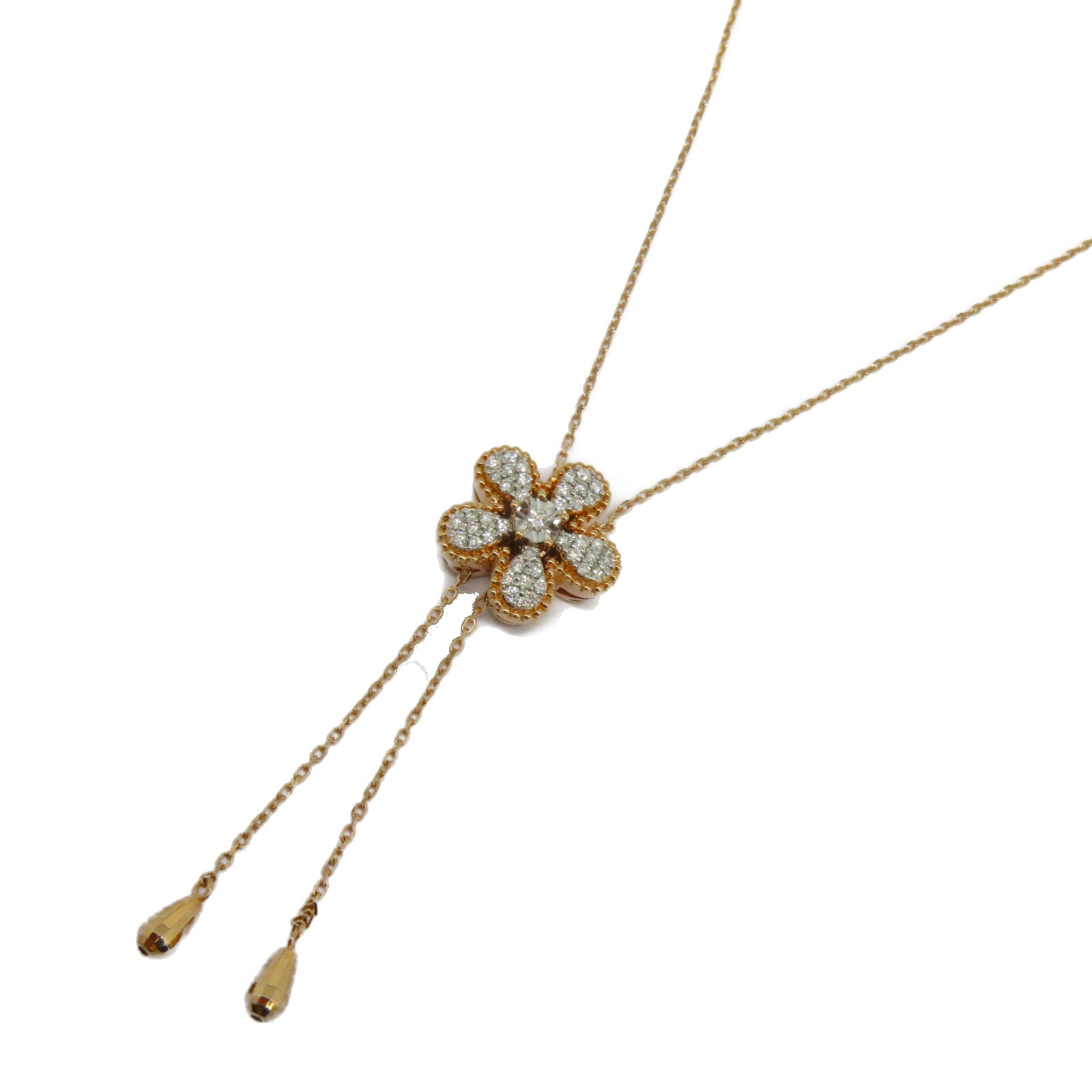 JEWELRY 18K玫瑰金Diamond Necklace 0.243ct/0.022ct鑽石項鍊粉金色/銀色
