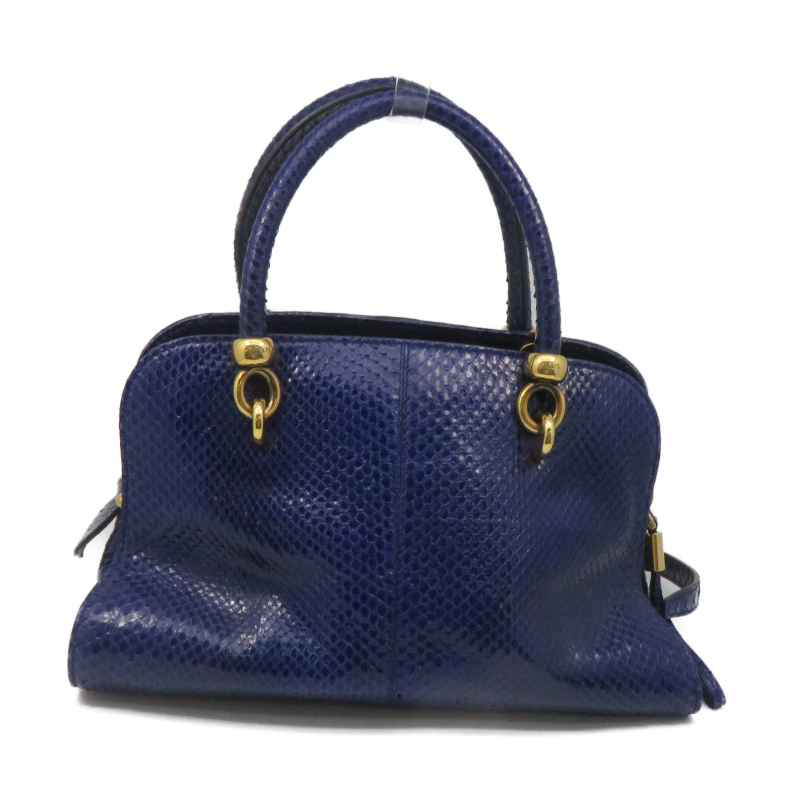TOD’S 蛇皮皮革2Way Shoulder Bag手挽肩背兩用袋藍色
