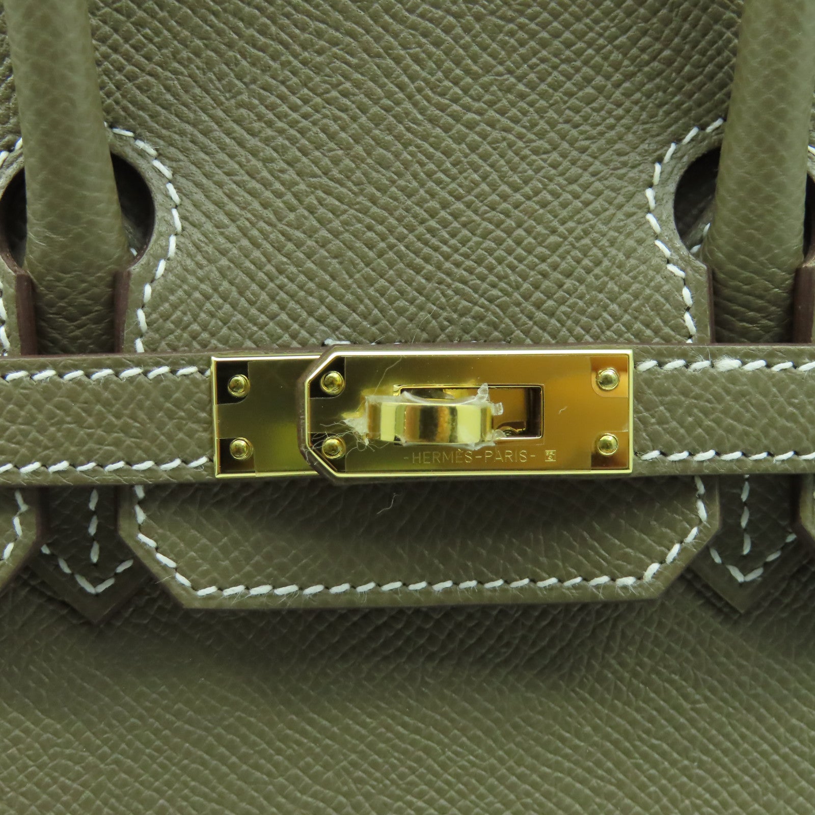 HERMES Epsom皮革Birkin 25金扣手挽袋Etoupe大象灰色
