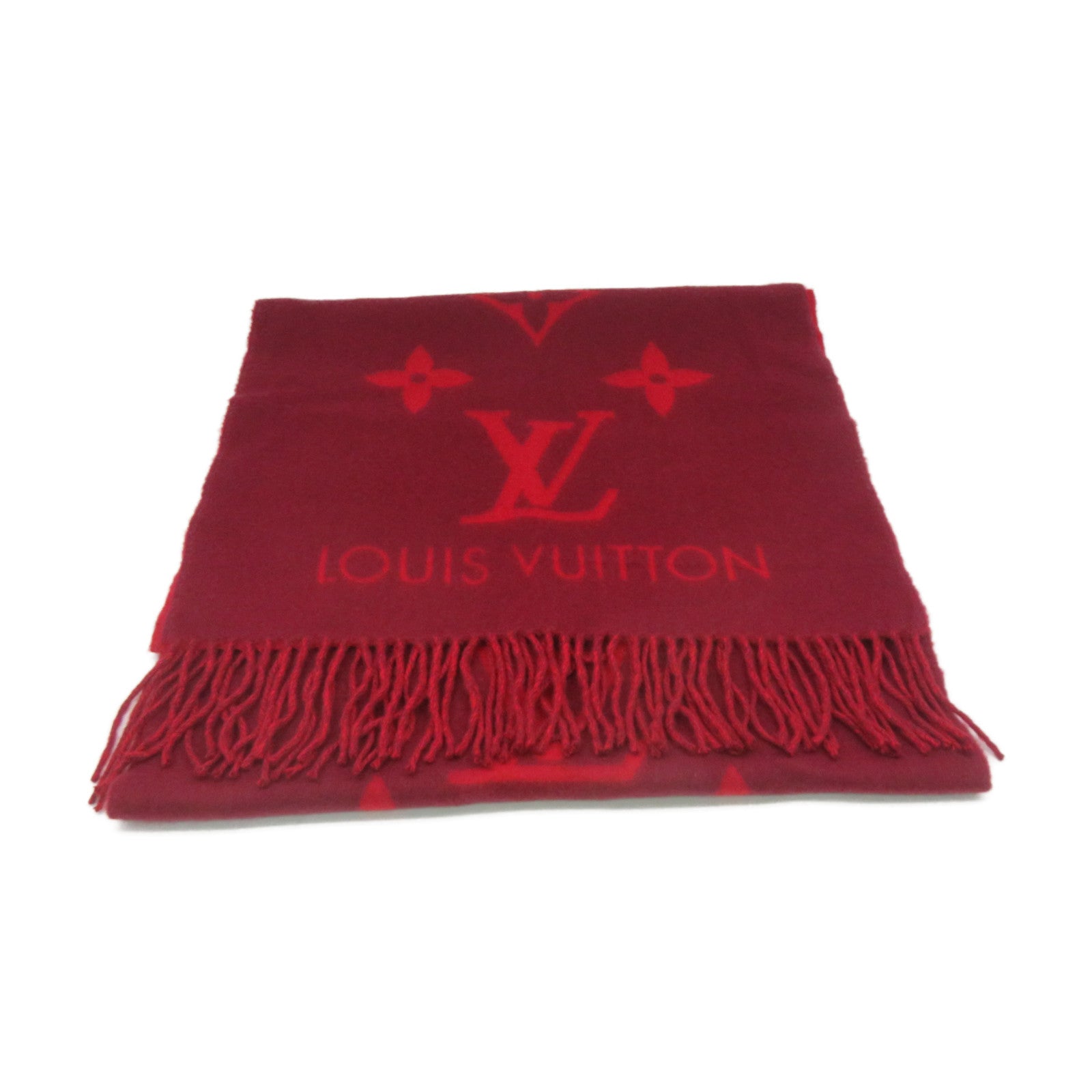 LOUIS VUITTON 羊絨Scarf圍巾酒紅色