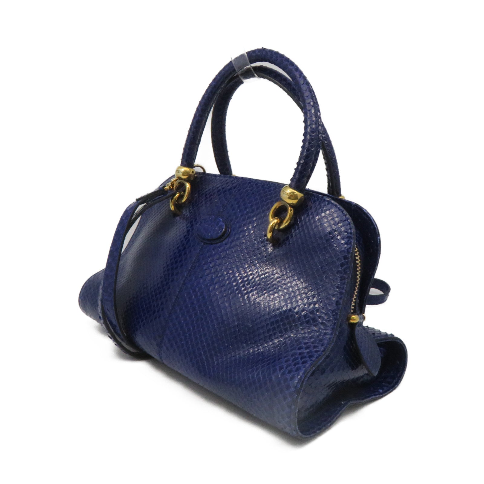 TOD’S 蛇皮皮革2Way Shoulder Bag手挽肩背兩用袋藍色